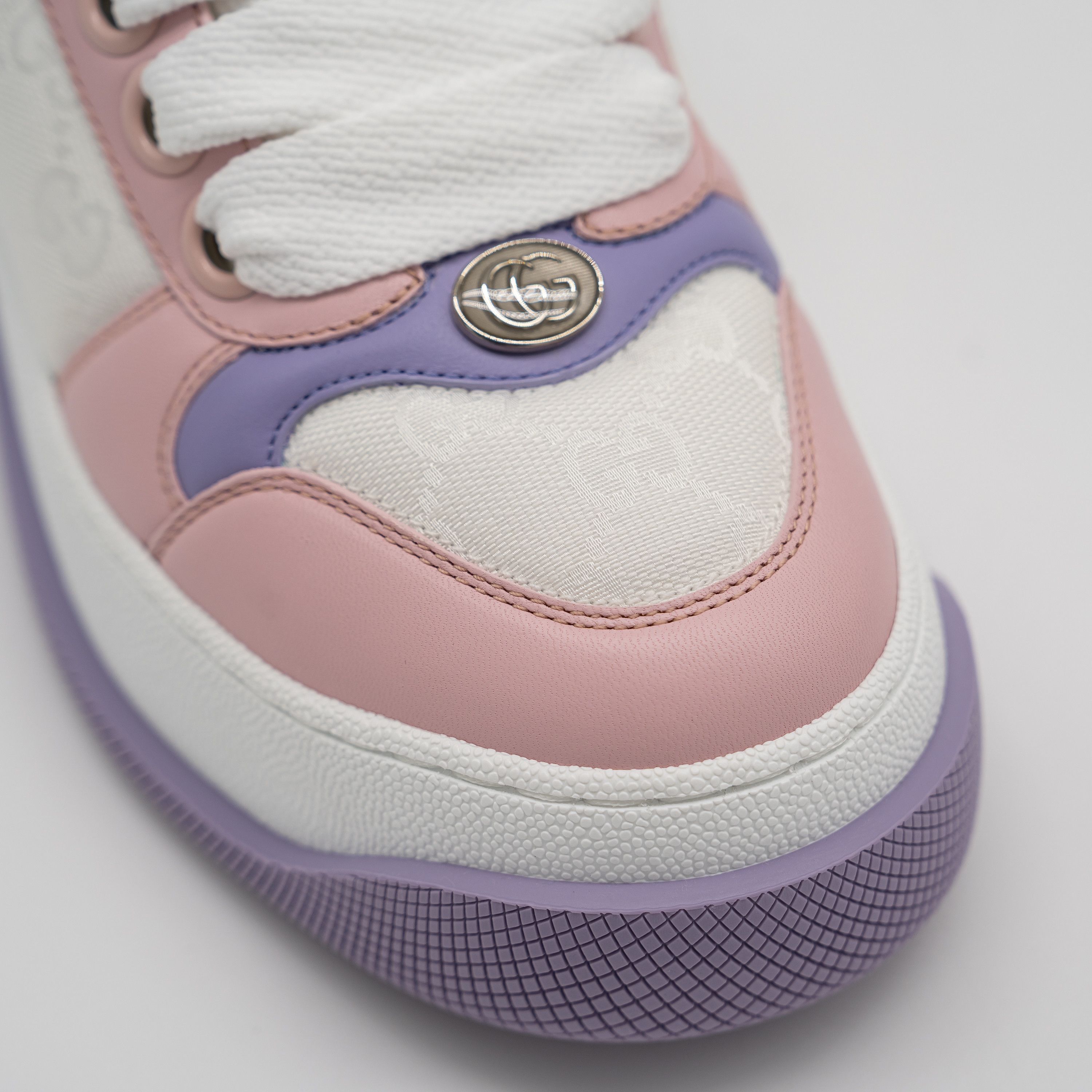 Gucci 7 US Gucci Double Screener Pink Puple Leather Sneakers GG Size US 7 / IT 37 - 7 Thumbnail