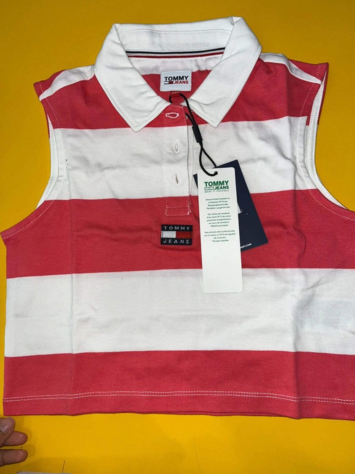 Tommy Jeans TOMMY jeans logo striped polo neck Shirt NEW With Tags Size XS / US 0-2 / IT 36-38 - 6 Thumbnail