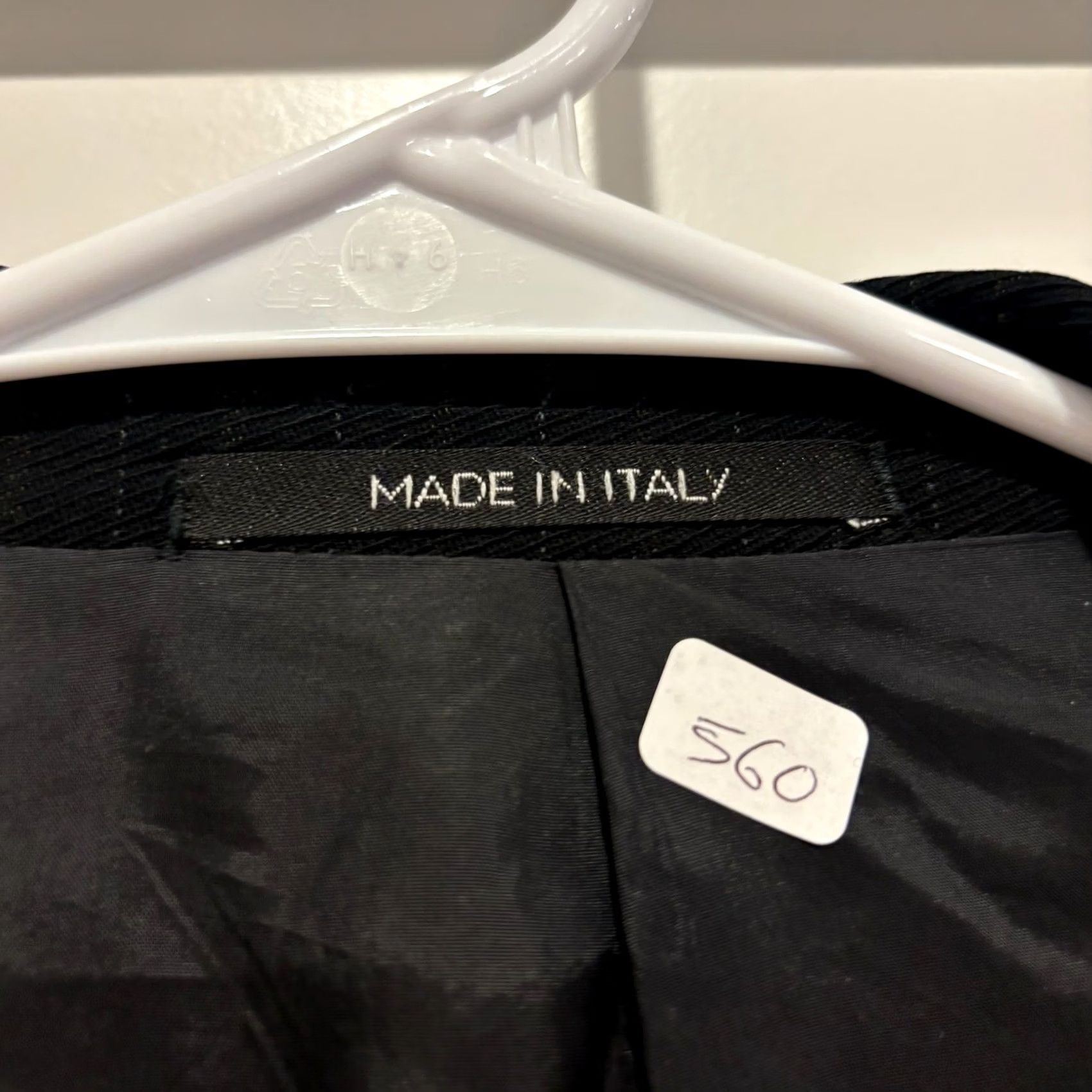 Armani Armani Collezioni Mens Black Wool Pinstripe Blazer Jacket Italy 44R Regular Business Formal Size 54R - 3 Thumbnail