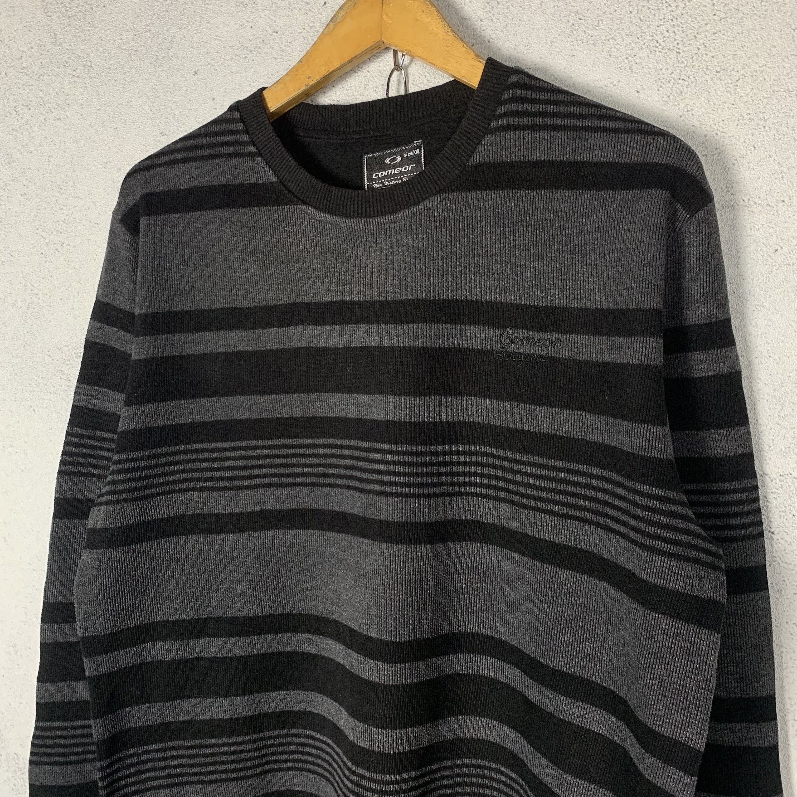 Japanese Brand Black Striped Jumper Sweater Size US M / EU 48-50 / 2 - 2 Thumbnail