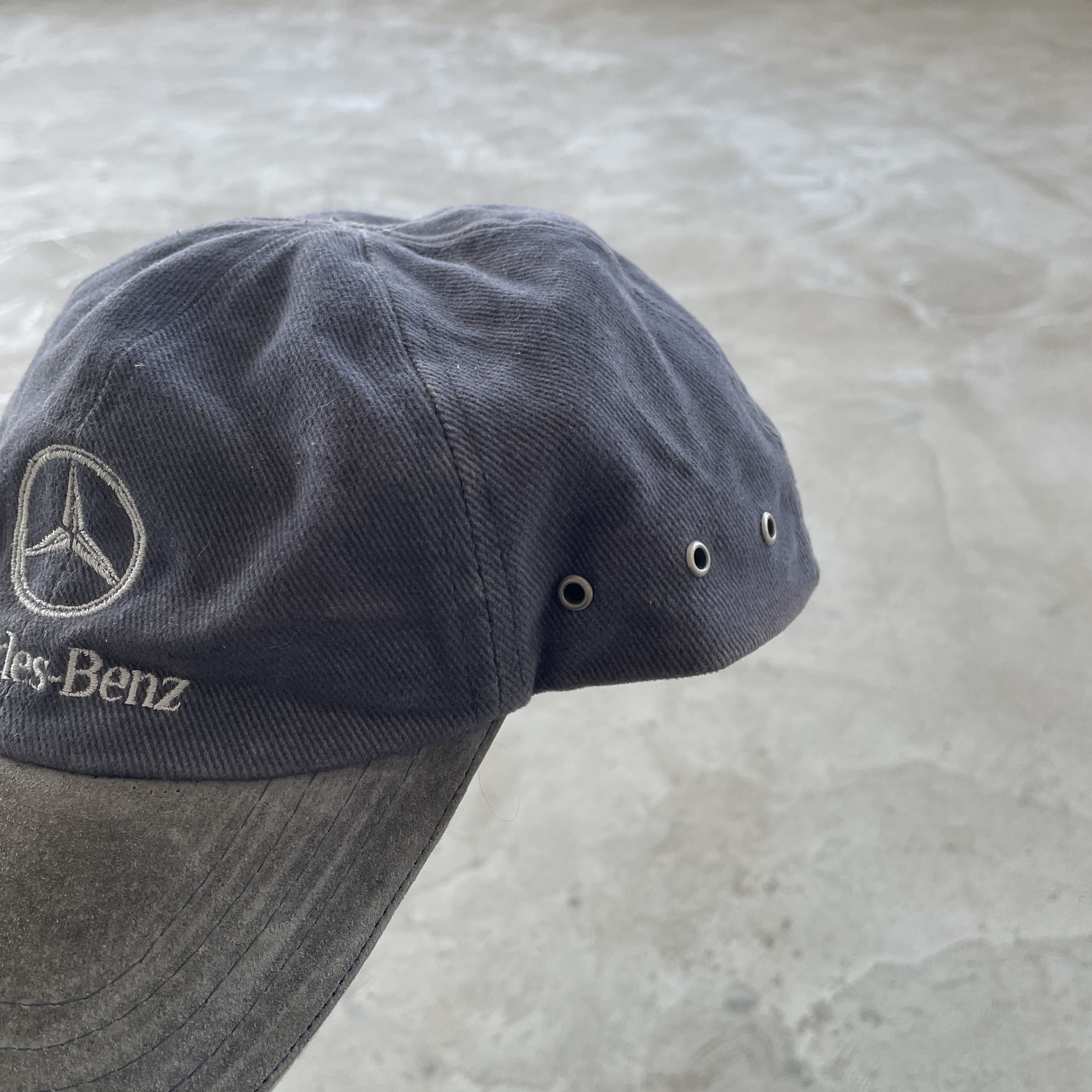 Mercedes-Benz Vintage Mercedes Benz Grey Suede Brim Logo Hat Strapback Cap Size ONE SIZE - 3 Thumbnail
