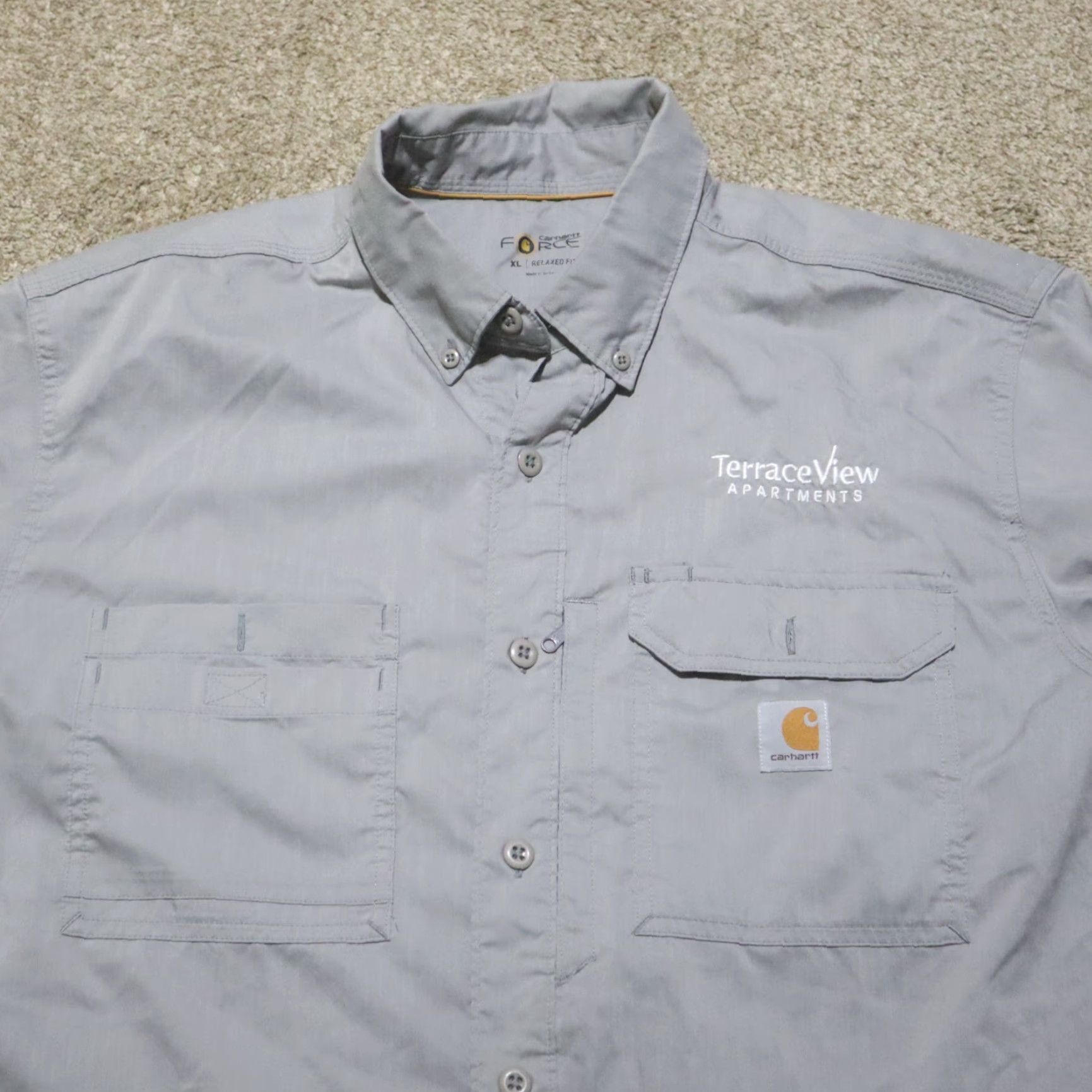 Carhartt Carhartt Force Shirt Button-Up Casual Relaxed Fit Adult Mens XL Gray Size US XL / EU 56 / 4 - 2 Thumbnail