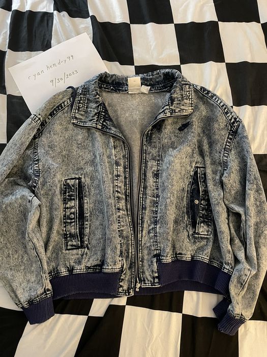 Vintage nike hot sale denim jacket