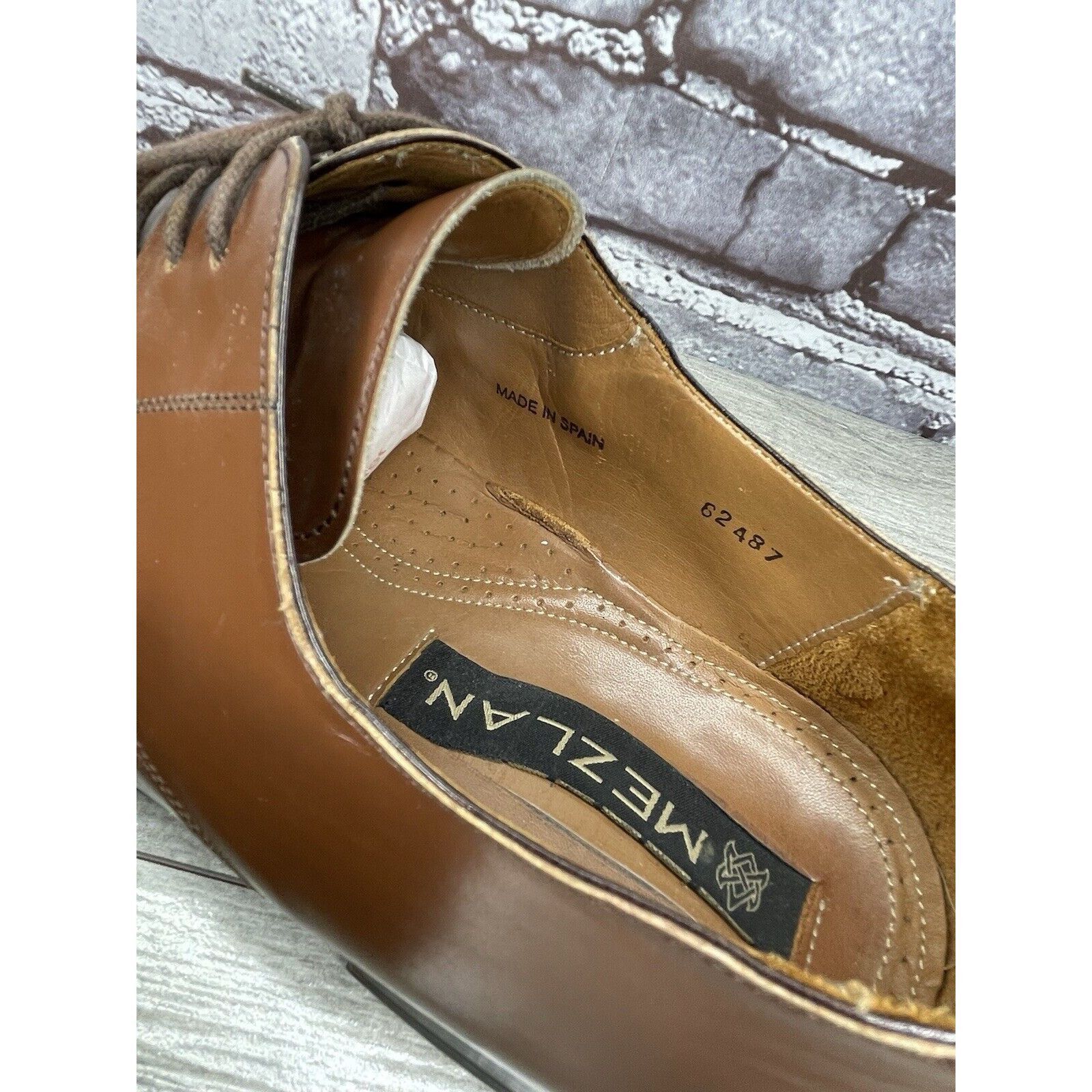 Mezlan Mezlan Carmichael Brown Leather LaceUp Oxfords Square Toe Dr Size US 12 / EU 45 - 20 Thumbnail