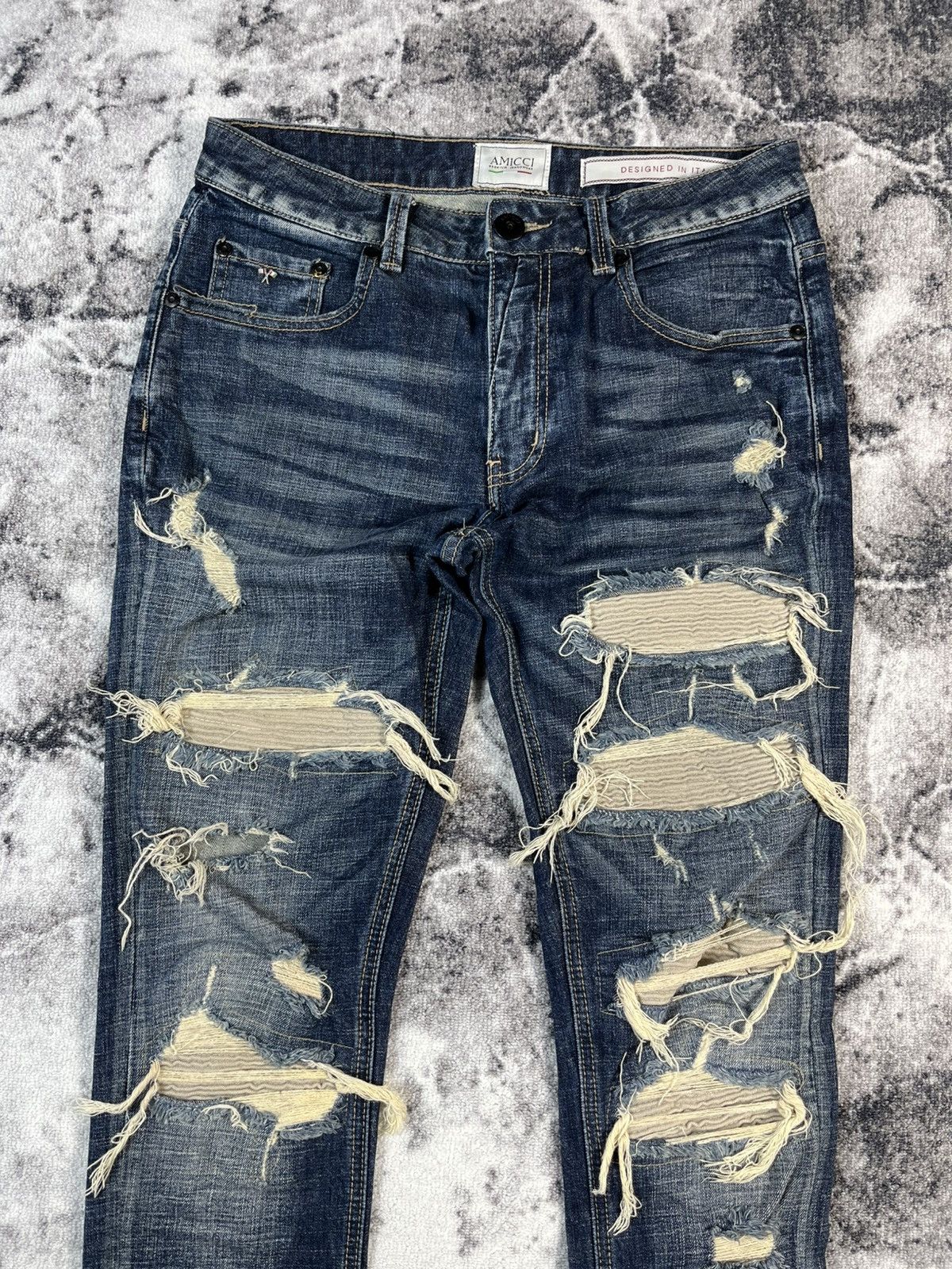 Other Amicci Distressed Denim Jeans Vintage Luxury Italy 30 Size 30" / US 8 / IT 44 - 3 Thumbnail