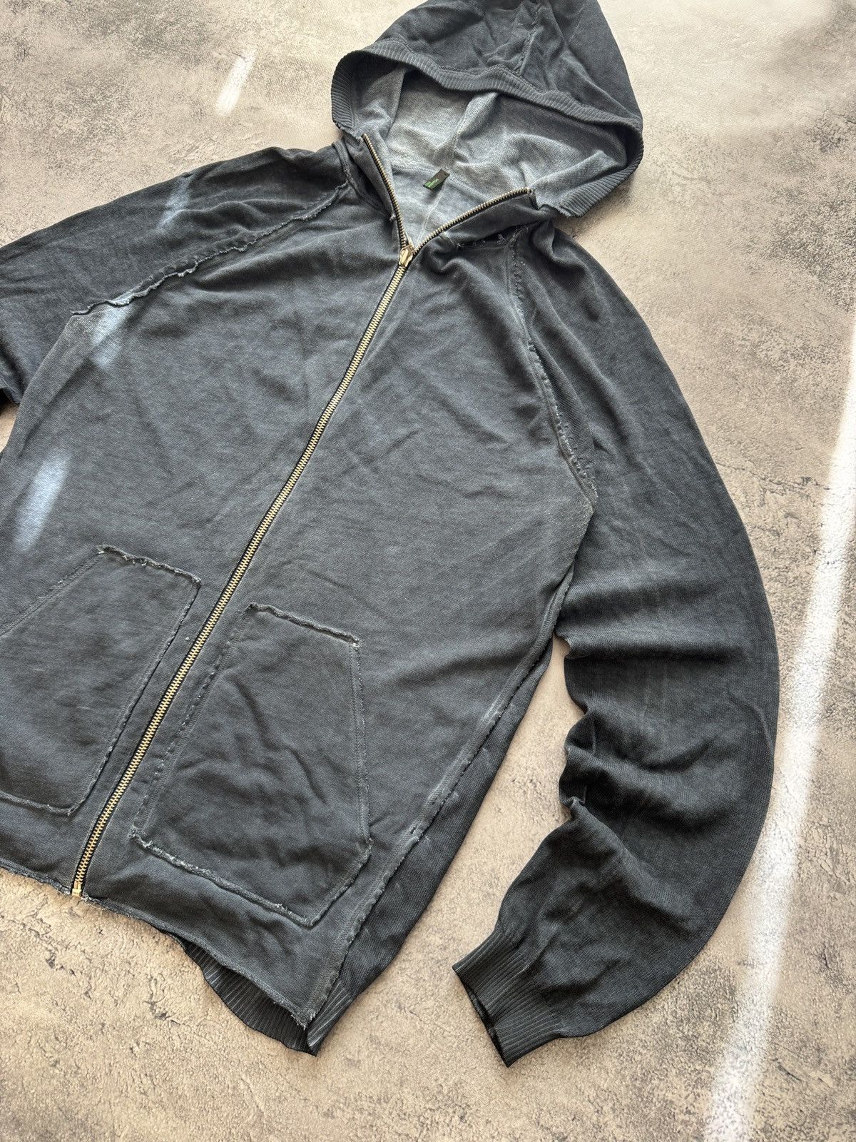 Benetton Benetton Avangard Distressed Zip Hoodie size L Size US L / EU 52-54 / 3 - 2 Thumbnail