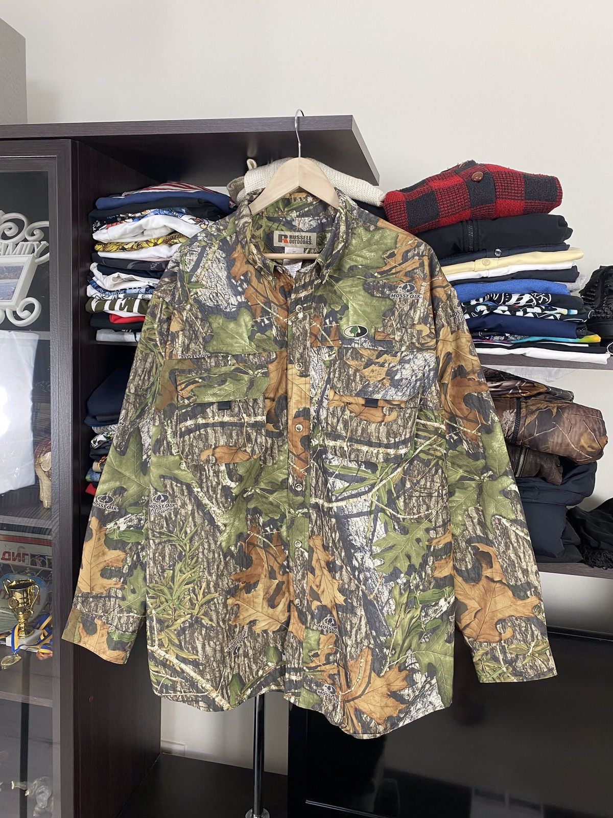 Russell Athletic × Vintage Vintage Y2K Russell Outdoor Real Tree T-Shirt Size US XL / EU 56 / 4 - 1 Thumbnail