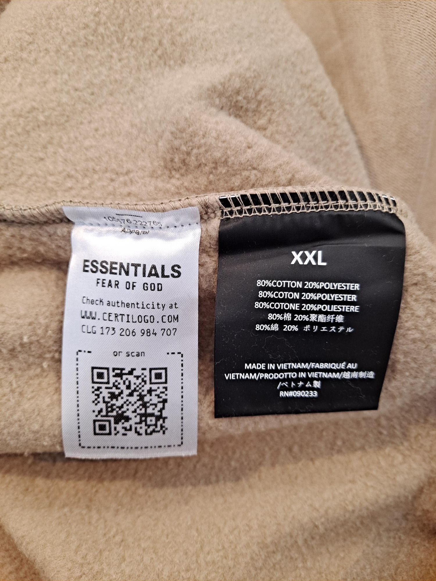 Essentials Fear of God Essentials Fleece Hoodie Desert Sand Size US XXL / EU 58 / 5 - 2 Thumbnail