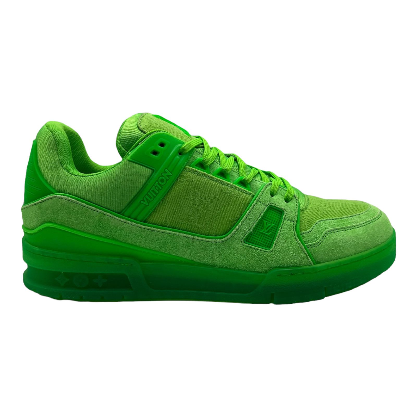 image of Louis Vuitton Lv Trainer Low Fluorescent Green Pre-Owned Shoes, Men's (Size 9)