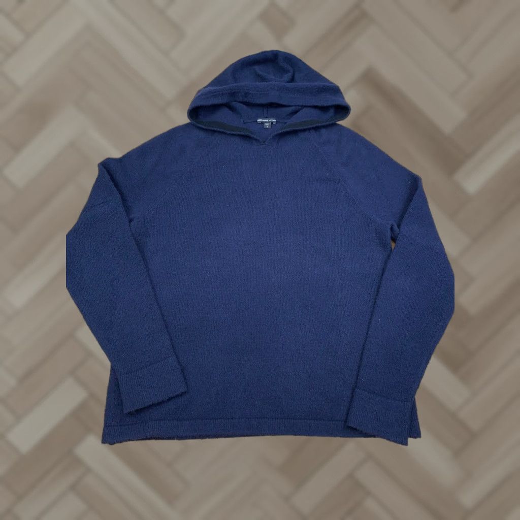 James Perse James Perse Cropped Cotton Jersey Hoodie Womens 2 Navy Blue Pullover 10017 Size XS / US 0-2 / IT 36-38 - 1 Thumbnail