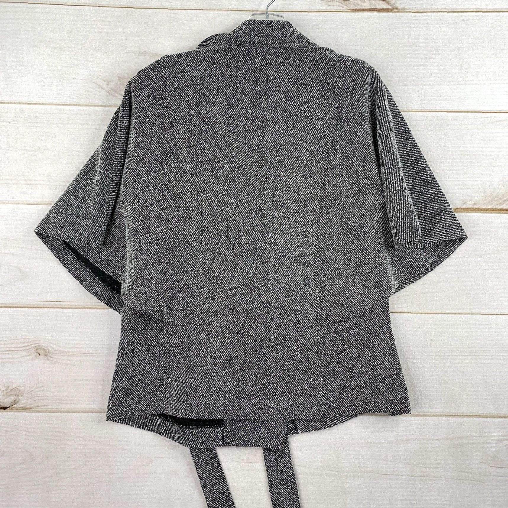 Vintage Fever Cardigan Jacket Women M Black Belted 3/4 Sleeve Tweed Dressy Casual Size M / US 6-8 / IT 42-44 - 8 Thumbnail