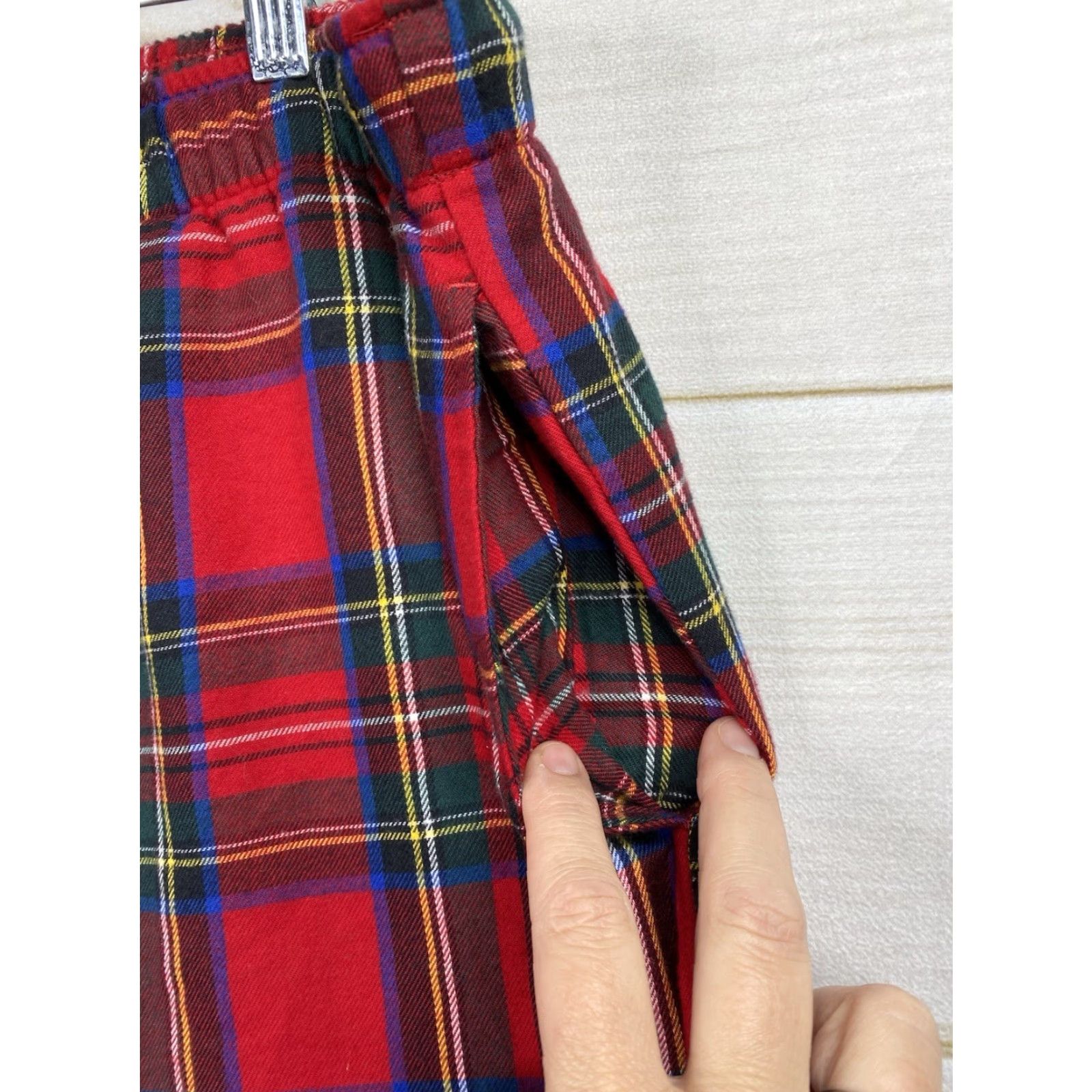 Lands' End Lands' End Pajama Pants Mens XL Red Flannel Drawstring Pockets Classic Lounge Plaid 100% Cotton Sleep Pants Size US 36 / EU 52 - 2 Thumbnail