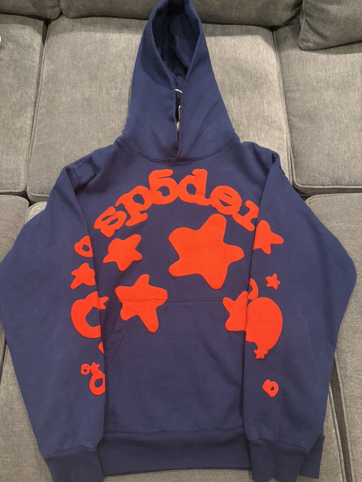 Sp5der Sp5der Atlanta hoodie Navy spider worldwide websuit | Grailed