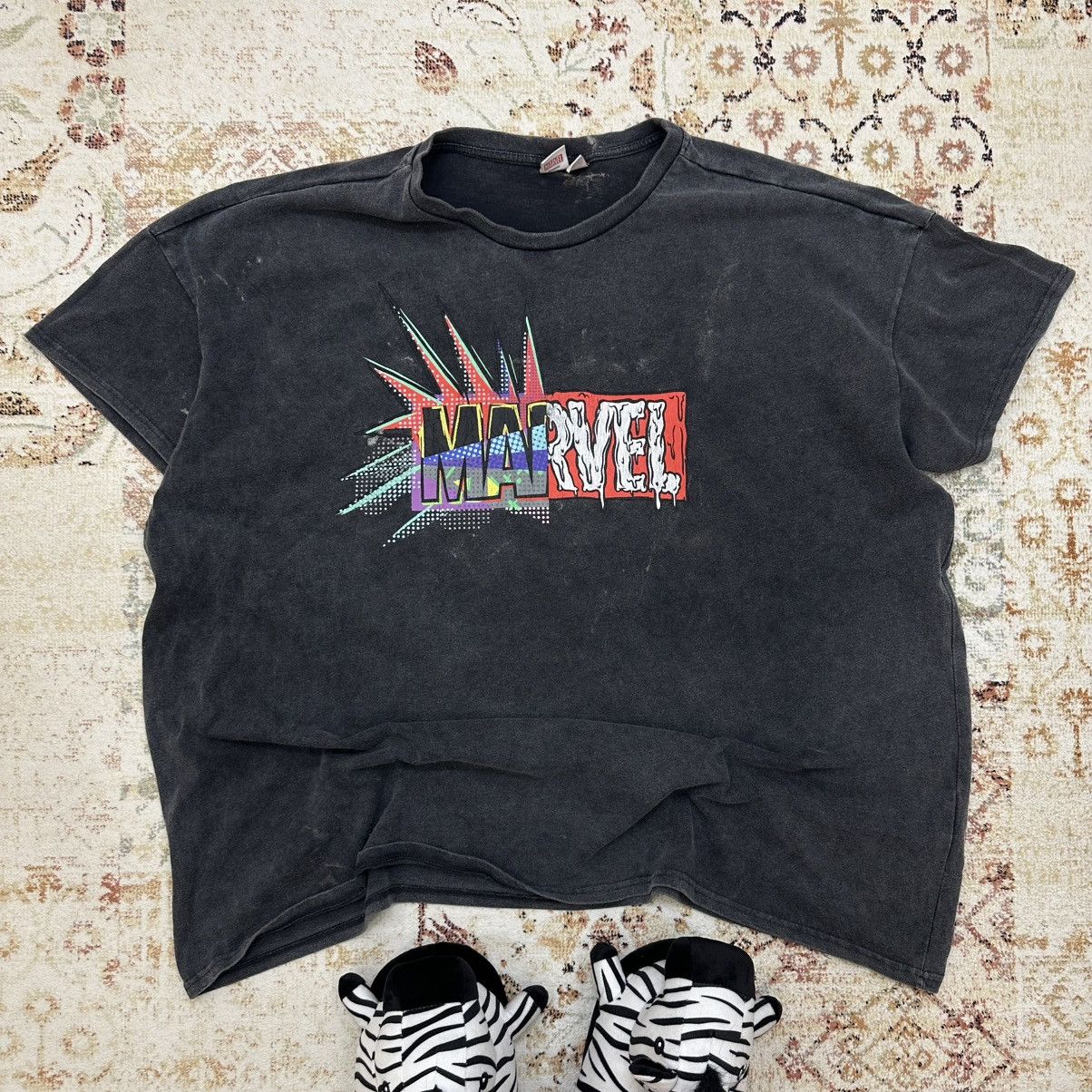 Marvel Comics × Vintage Vintage Marvel T-shirts Big Logo Grunge Style Y2K 00s Size US XXL / EU 58 / 5 - 1 Thumbnail