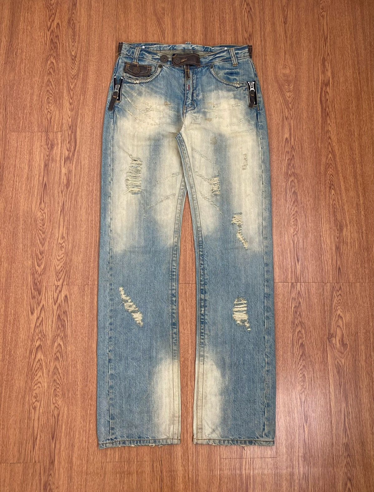 image of If Six Was Nine x Le Grande Bleu L G B Army Of No Mud Max Distressed Jeans, Men's (Size 32)