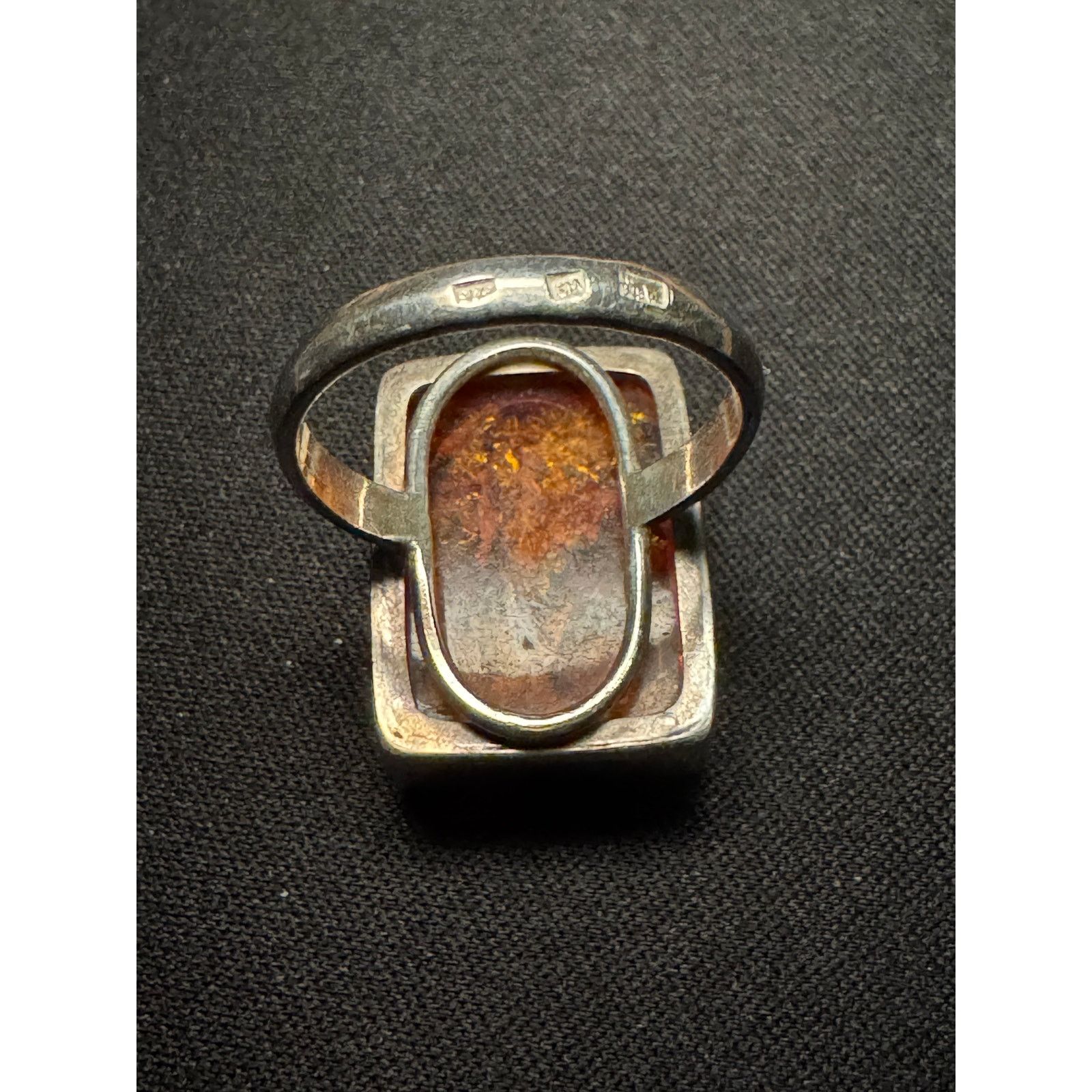 Other 925 Sterling Silver Vintage Amber Square Ring Size 9 Size ONE SIZE - 5 Thumbnail