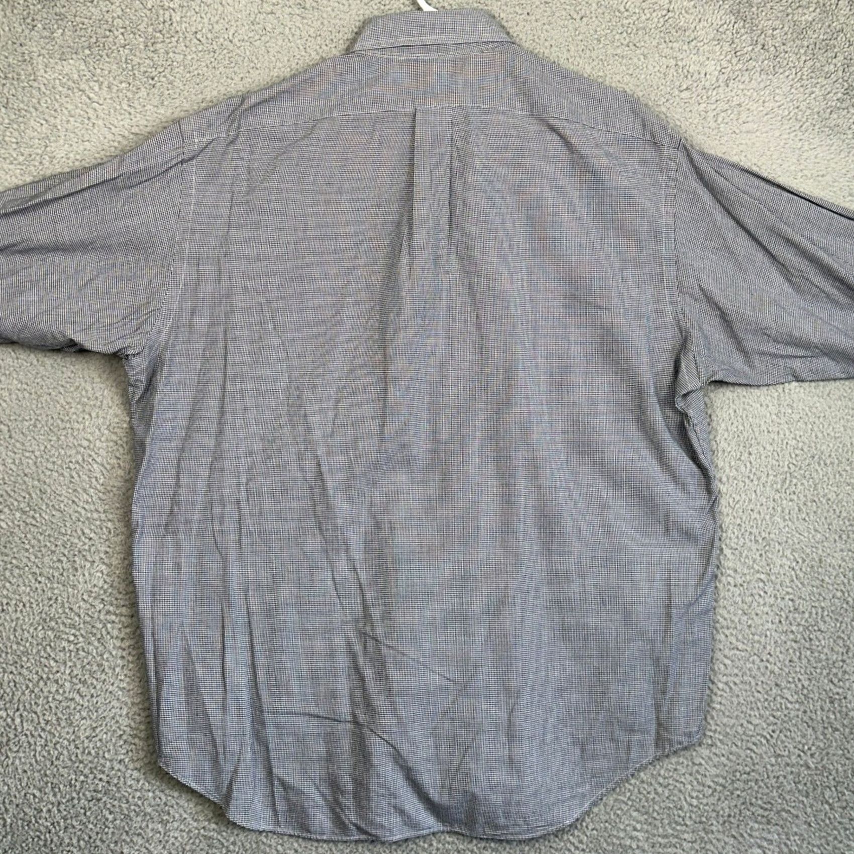 Ralph Lauren Ralph Lauren Shirt Mens Large Navy White Blake Button-Down Houndstooth Pony EUC Size US L / EU 52-54 / 3 - 3 Thumbnail