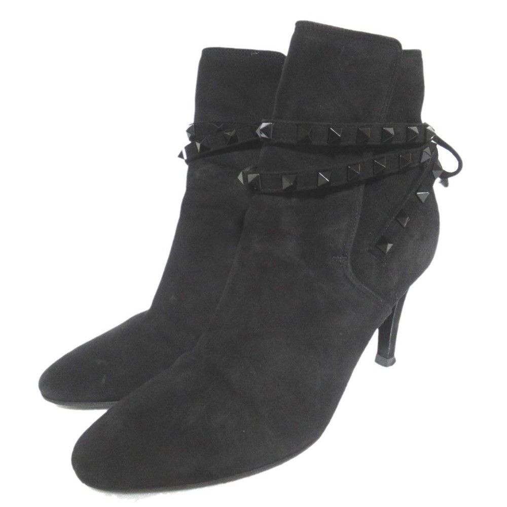Valentino Valentino Valentino Garavani Rockstuds Suede Short Boots Leather Shoes DUTY FREE for USA Size ONE SIZE - 1 Thumbnail
