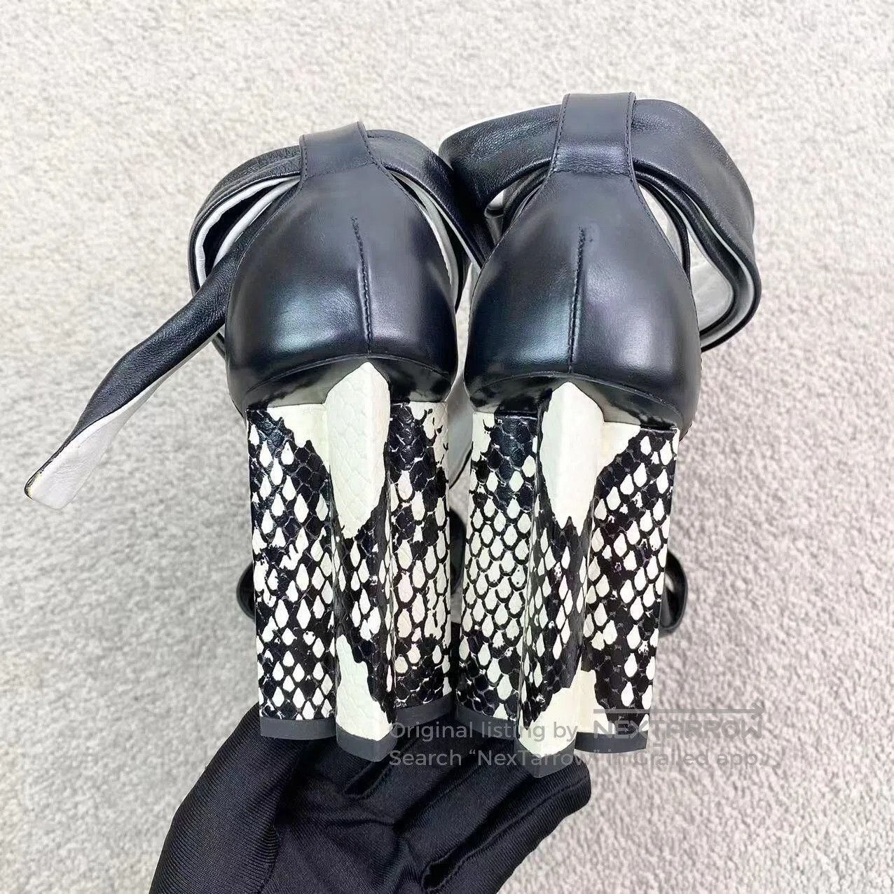 Louis Vuitton Louis Vuitton Snakeskin heeled sandals| Size US 7 / IT 37 - 6 Thumbnail