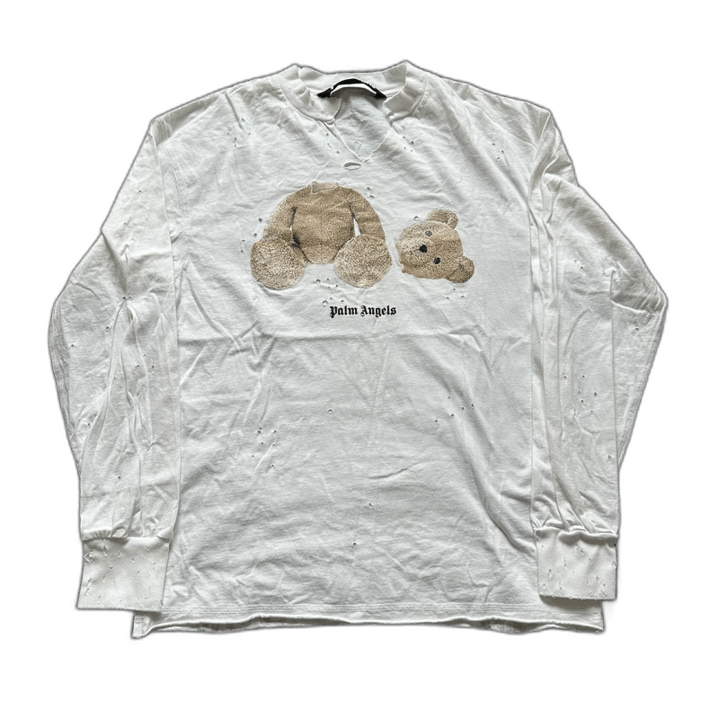 Palm Angels White Bear Long Sleeve Shirt