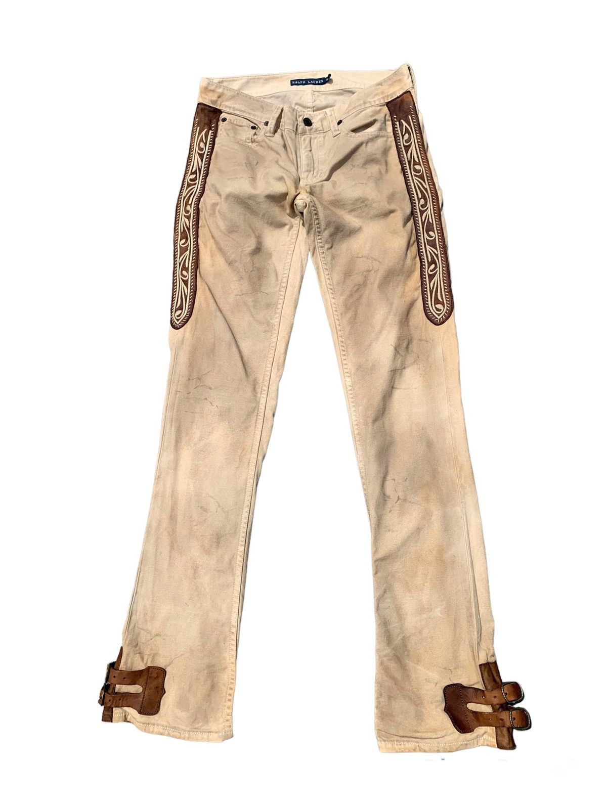 image of Leather x Ralph Lauren Ralph Laurent Cowboy Pants in Brown, Women's (Size 30)