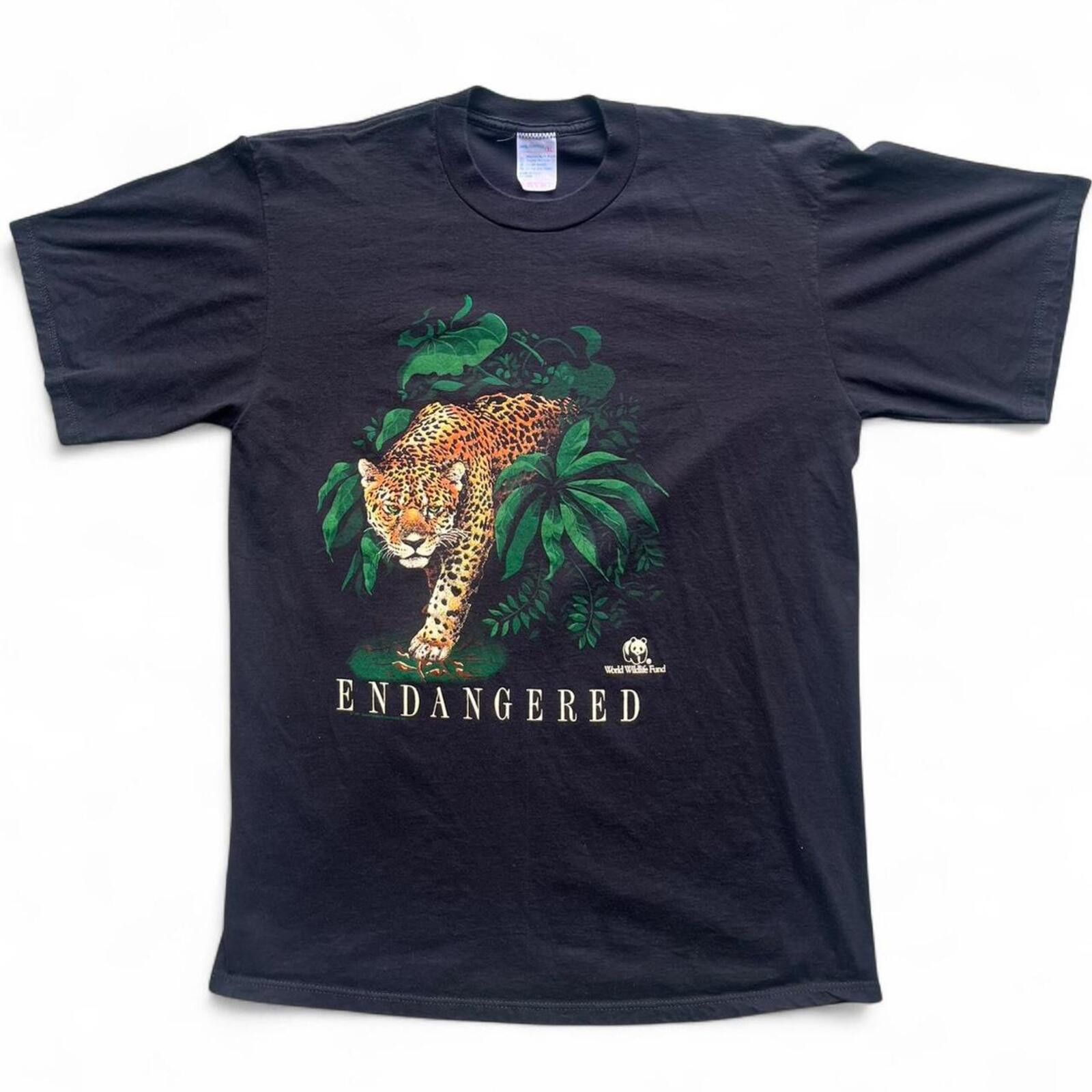 Artek Vintage 90s Endangered Wildlife Leopard Graphic Mens T-Shirt Size US L / EU 52-54 / 3 - 1 Thumbnail