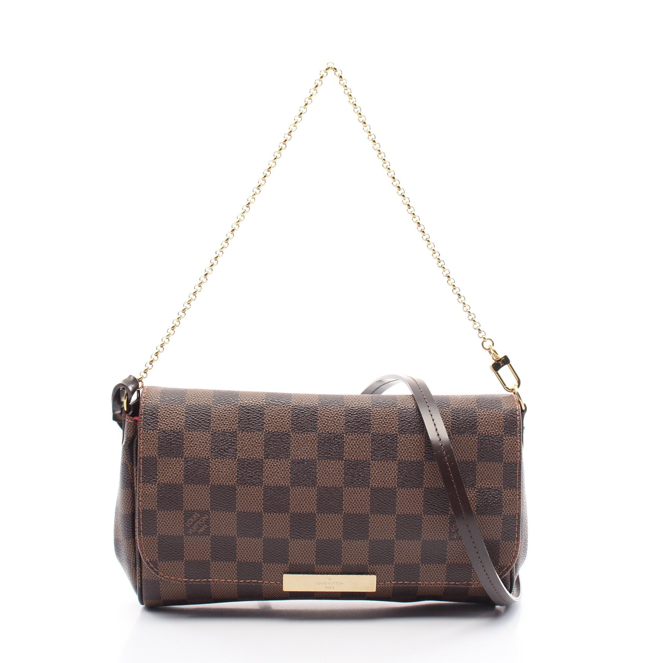Louis Vuitton Louis Vuitton Favorite Mm Damier Ebene Chain Handbag Leather Brown Size ONE SIZE - 1 Thumbnail