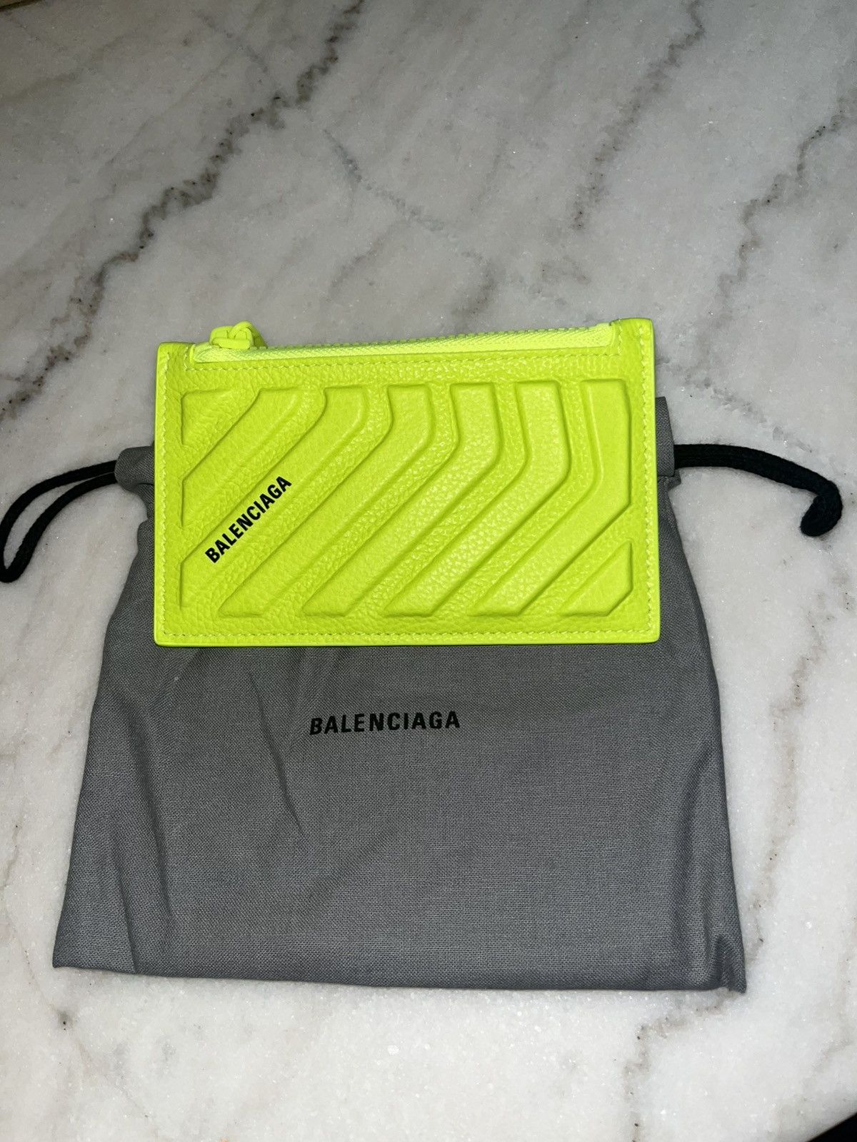Balenciaga Embossed Leather Zip Card Holder Size ONE SIZE - 1 Thumbnail