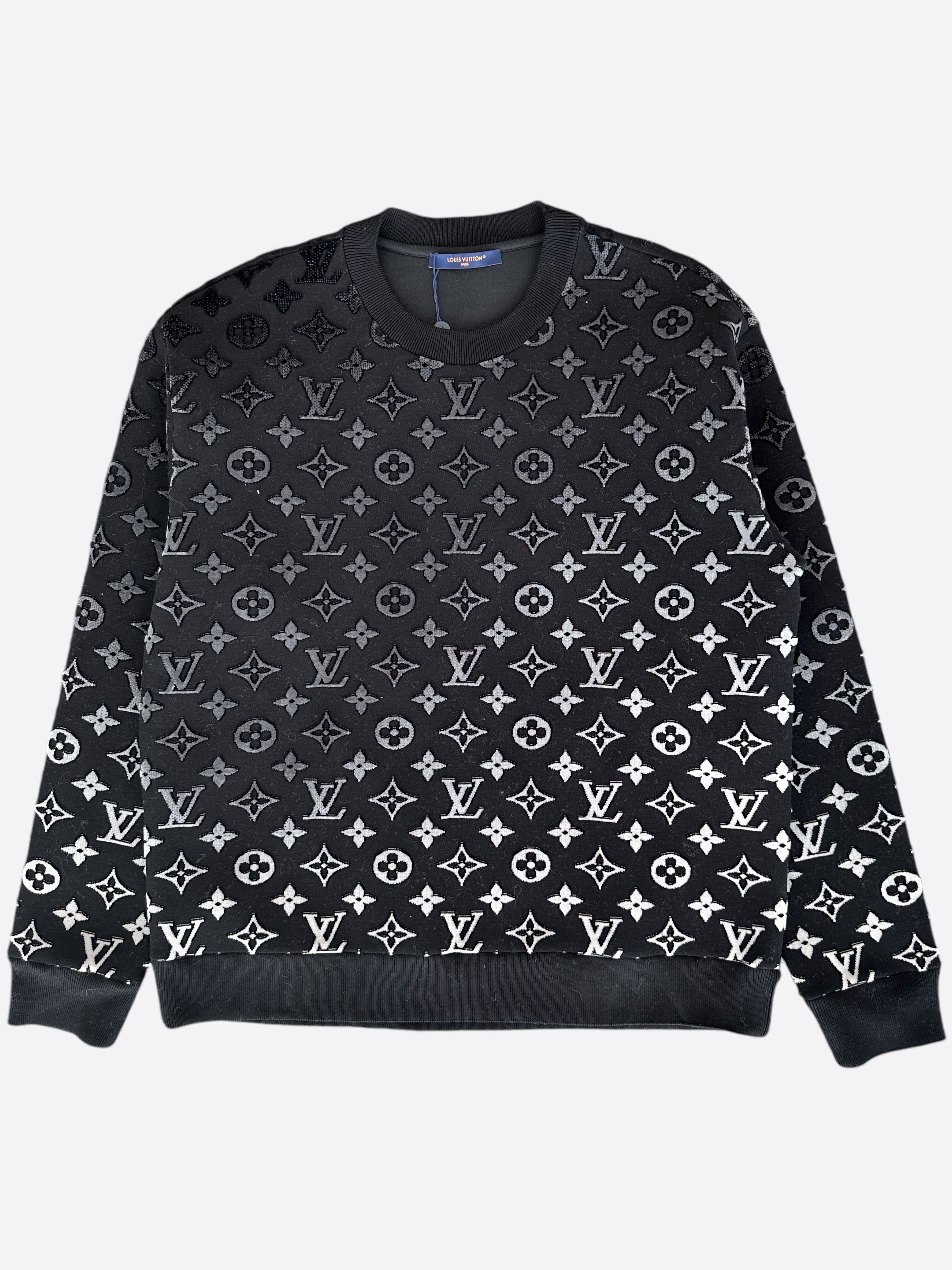 Louis Vuitton Louis Vuitton Black & White Gradient Monogram Sweater Size US XXL / EU 58 / 5 - 1 Thumbnail