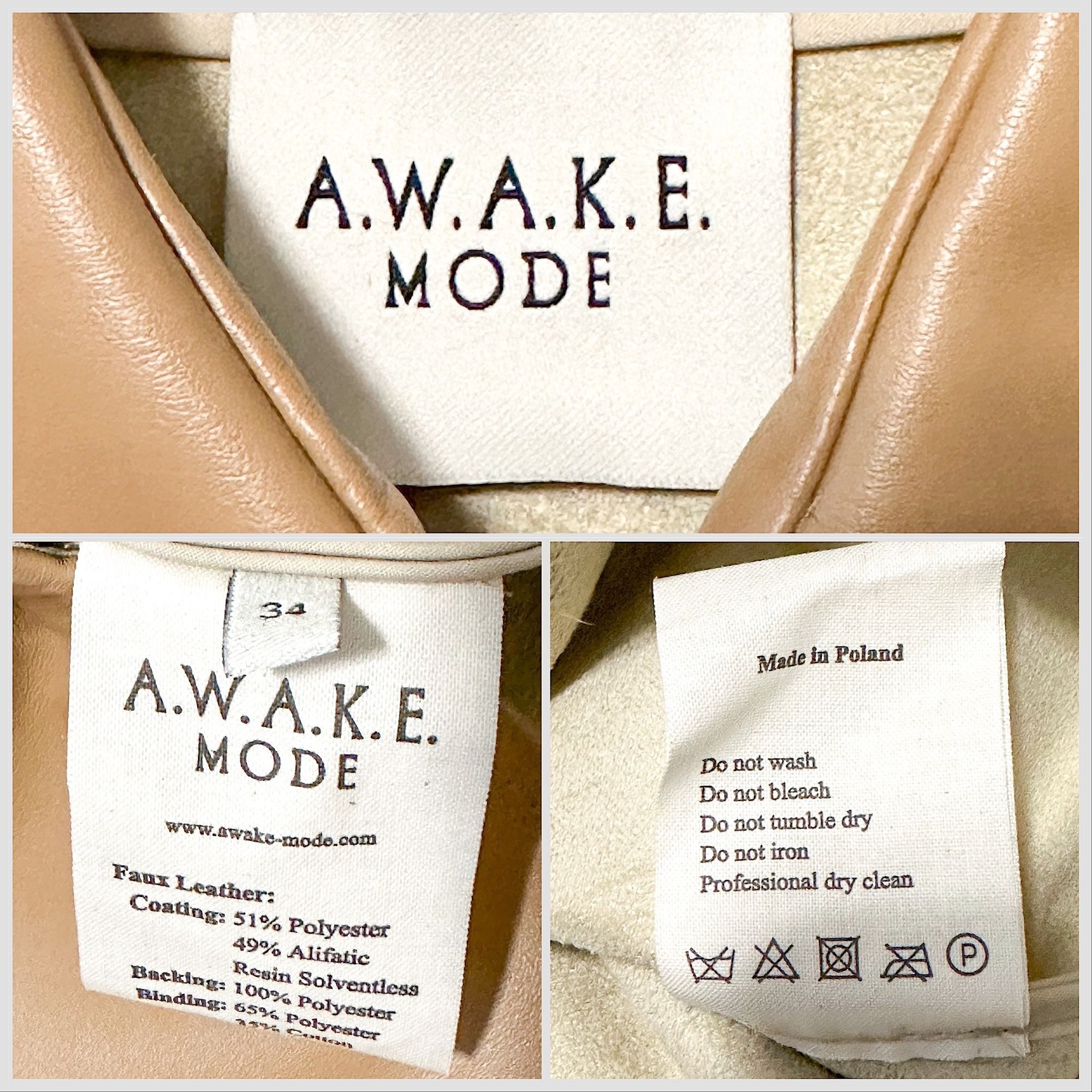 A.W.A.K.E. MODE A.W.A.K.E. MODE Faux Leather Shirt With Cuff Detail, Size 34 Size XS / US 0-2 / IT 36-38 - 3 Thumbnail