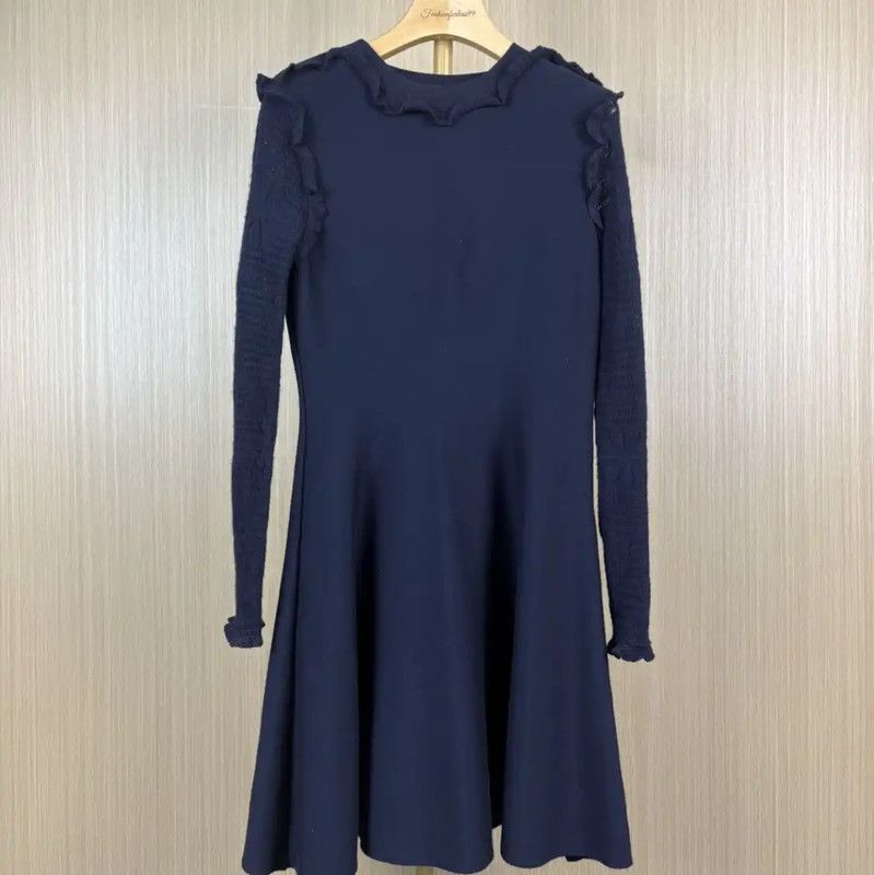 Chanel Navy Wool Dress for Women 0089