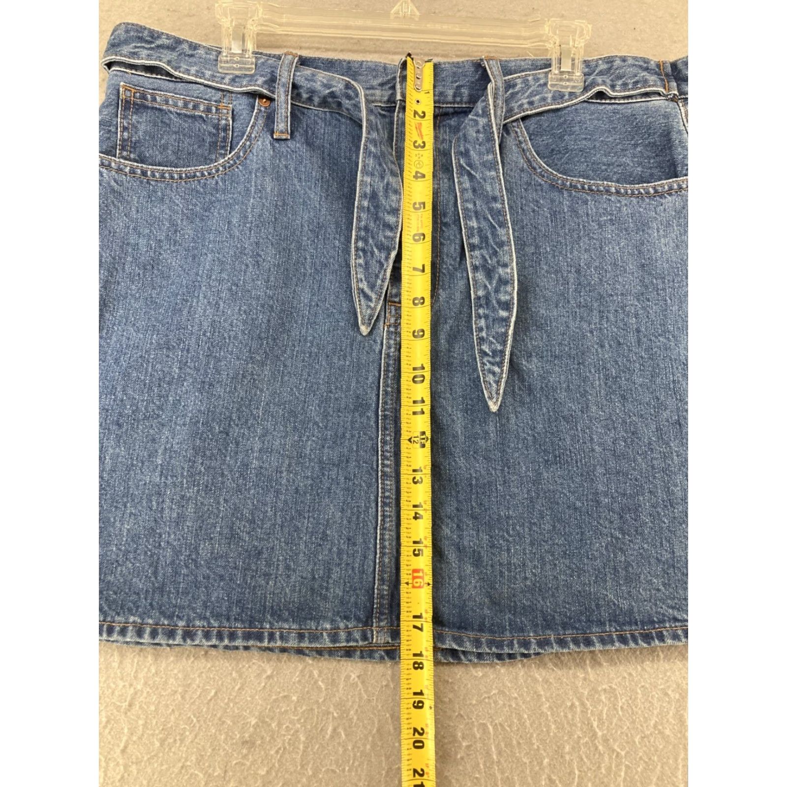 Madewell Madewell Women's Denim Skirt Mini 32 Blue Straight Casual Summer Boho Pockets Size 24" / US 00 / IT 34 - 7 Thumbnail