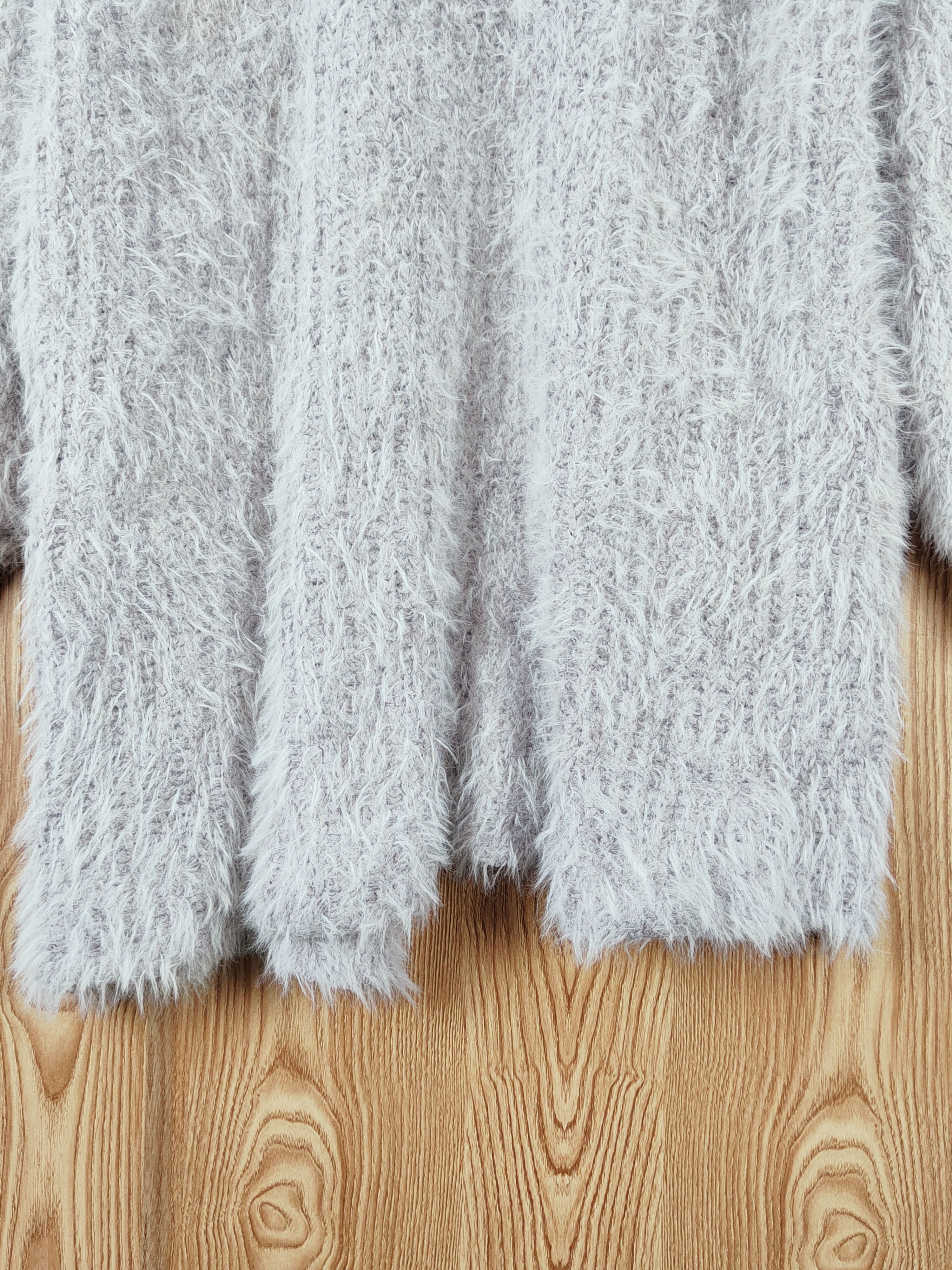 Japanese Brand × Vintage VINTAGE RARE OZOC Dark Gray Fur Mohair Knitwear Cardigan Size L / US 10 / IT 46 - 11 Thumbnail