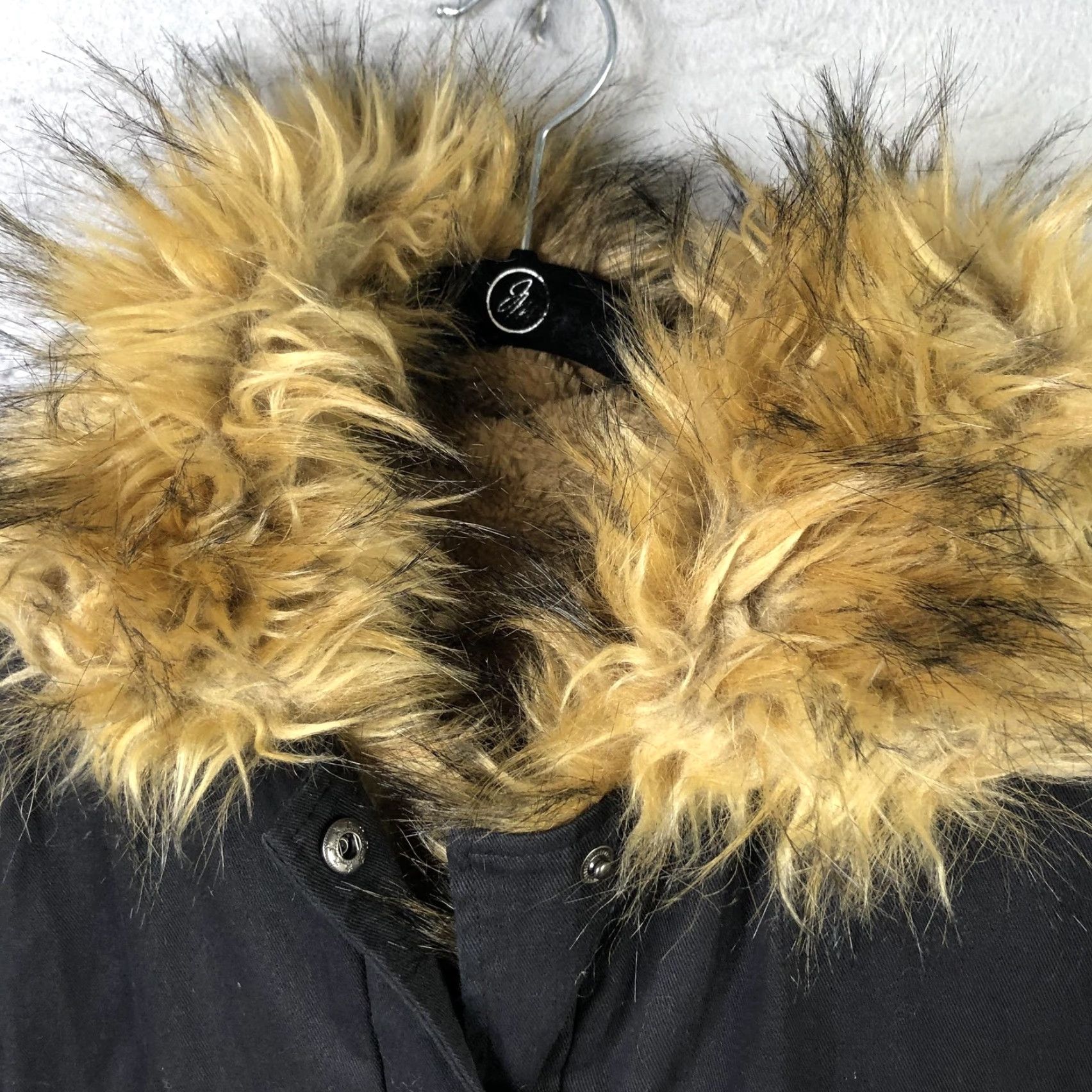 Vintage VINTAGE Roiii Jacket Womens Medium Black Faux Fur Hood Cuffs Lined Parka Penny Lane Y2K Size M / US 6-8 / IT 42-44 - 7 Thumbnail