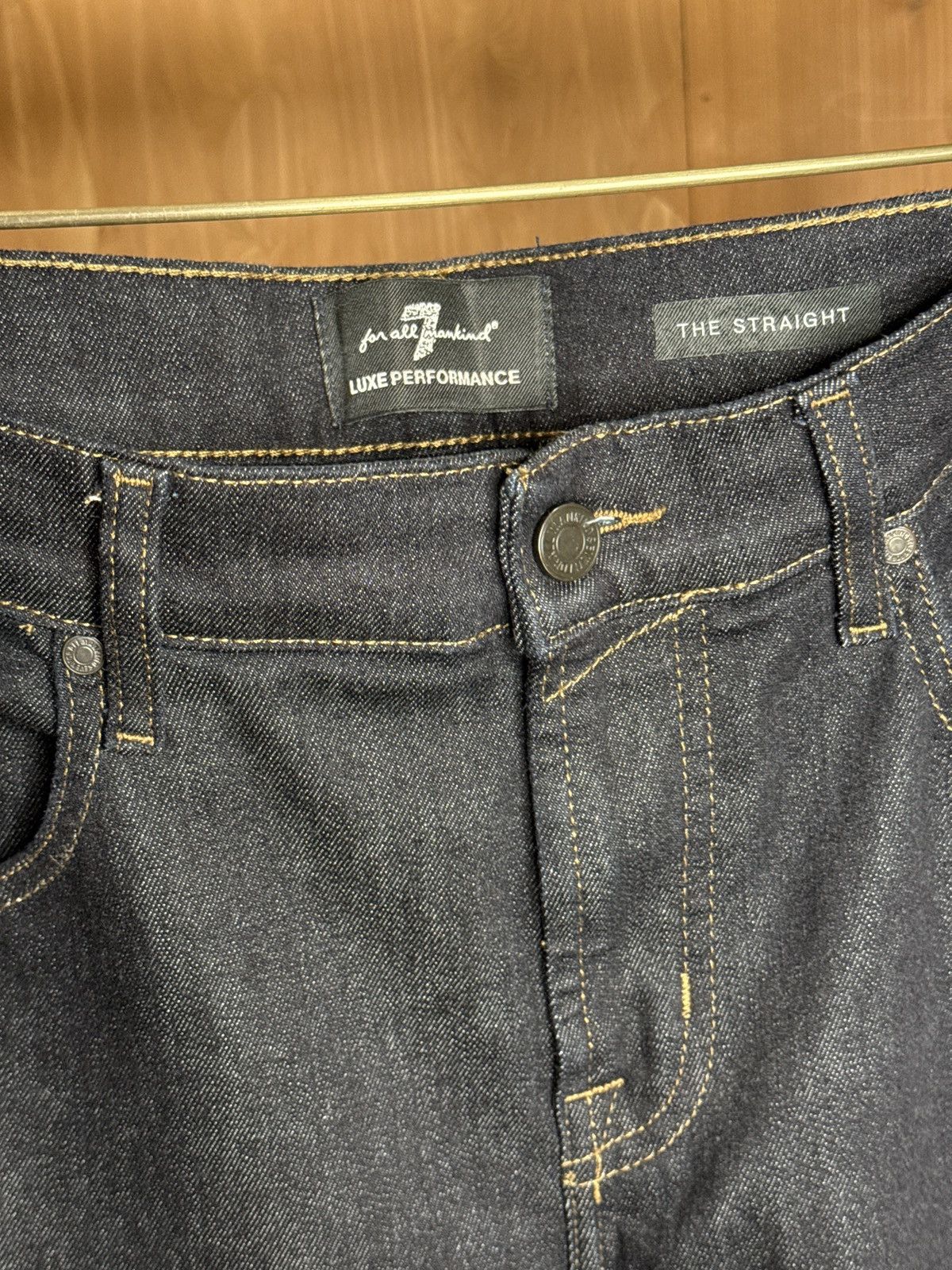 7 For All Mankind 7 for all mankind straight stretch jeans Size US 34 / EU 50 - 3 Thumbnail