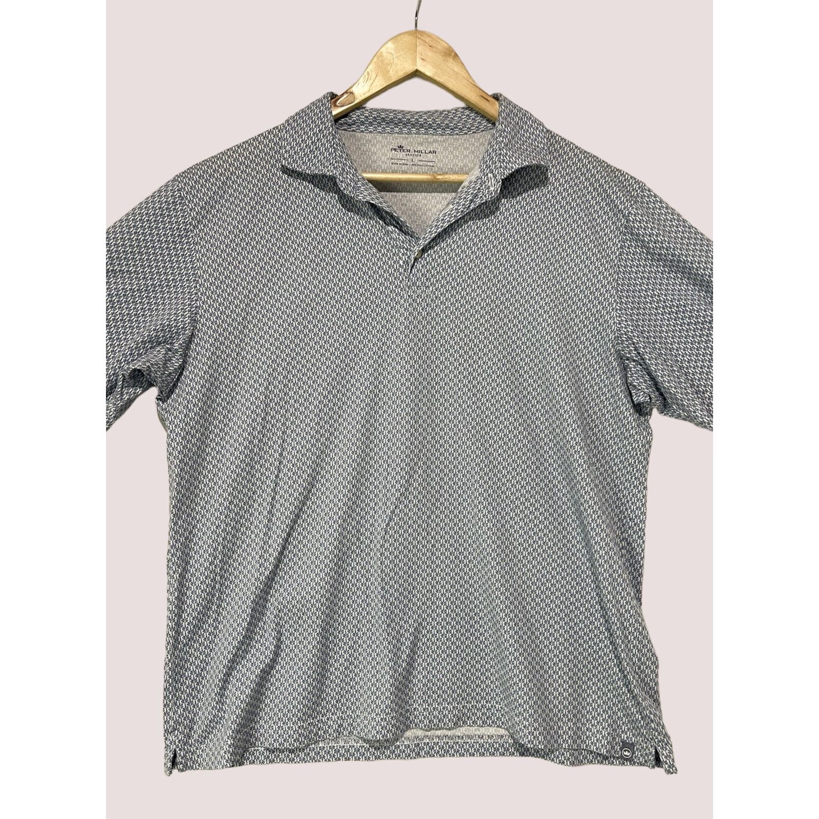 Peter Millar Peter Millar Seaside Polo Shirt Mens Large Blue Polo Shirt Casual Golf Tennis 100% Cotton Button Embroidered Logo Size US L / EU 52-54 / 3 - 1 Thumbnail