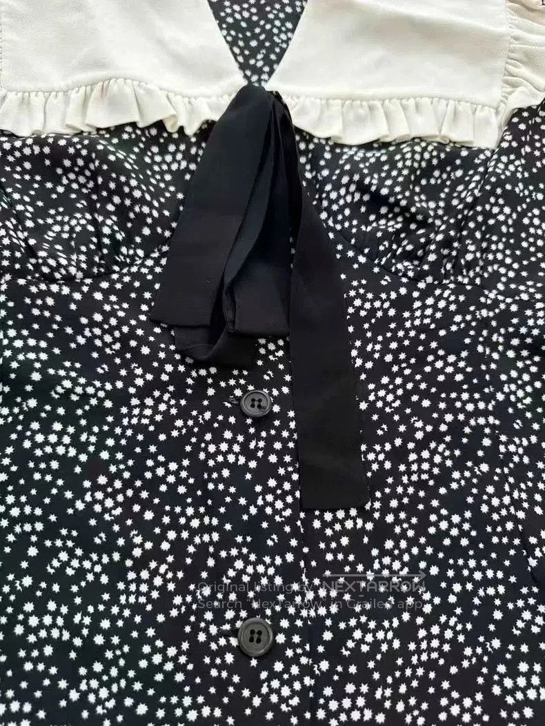 Miu Miu Miu Miu Star Print Silk Dress. Size US 42 / EU 58 - 4 Thumbnail