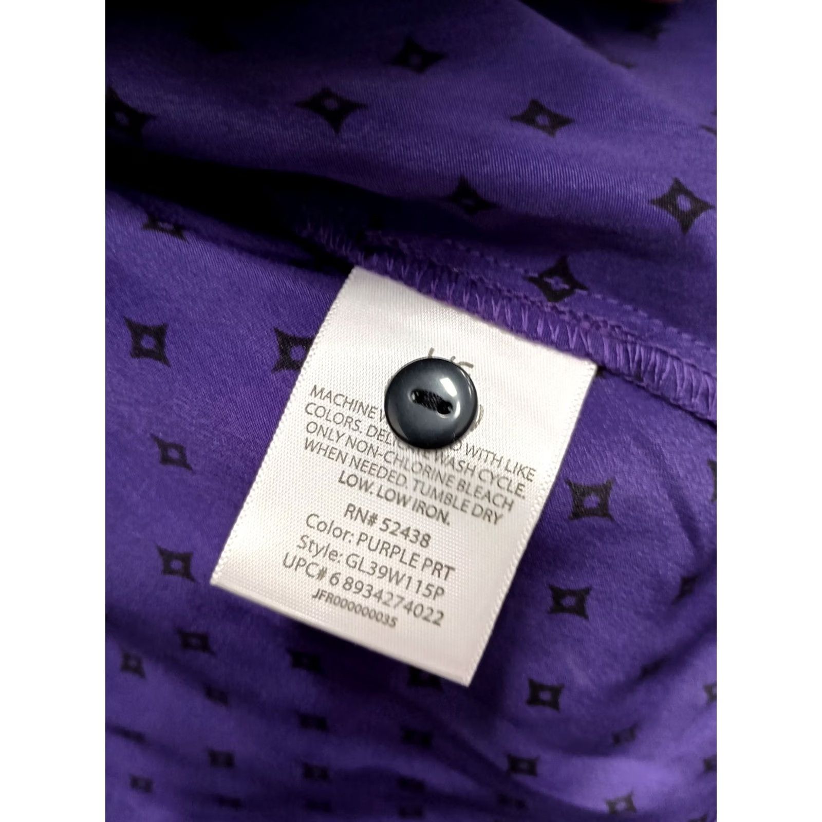 George VINTAGE George Blouse Womens Large Purple Printed Ruffle 90s Preppy Office Gothic Purple Blouse Womens L 90s City Romantic Whimsygoth Size L / US 10 / IT 46 - 7 Thumbnail