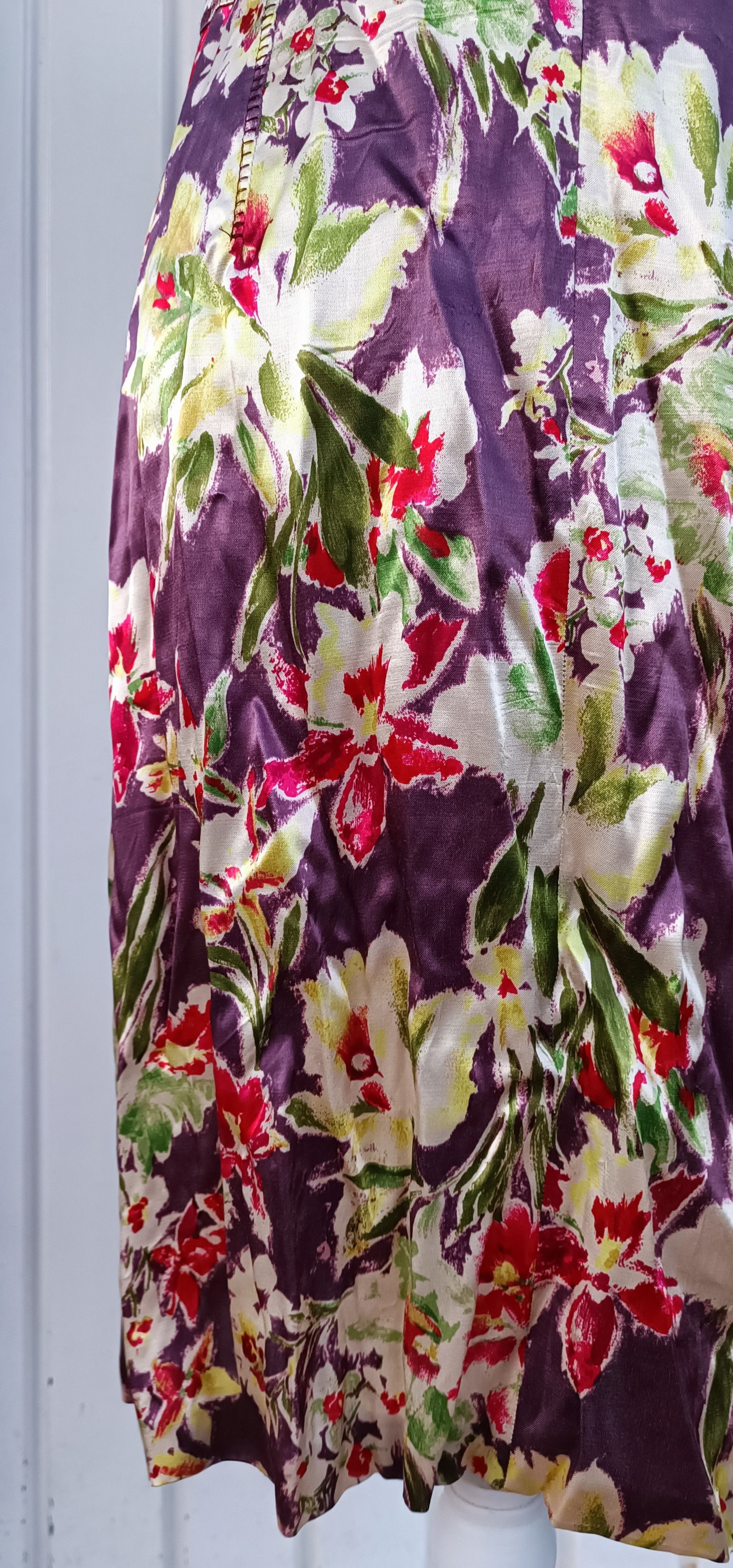 Jean Paul Gaultier 2000's- Midi dress in shiny purple satin Size M / US 6-8 / IT 42-44 - 15 Thumbnail