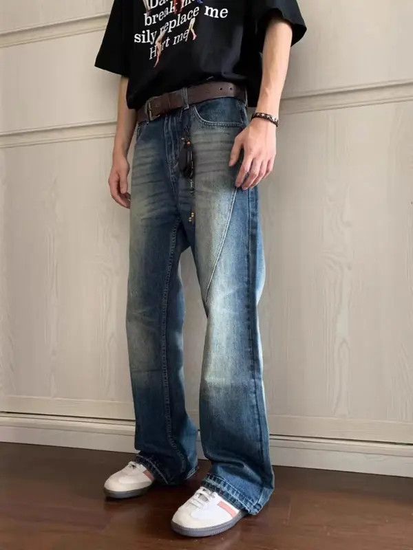 VIBE Retro heavy wash handmade micro flared jeans Size US 32 / EU 48 - 4 Thumbnail