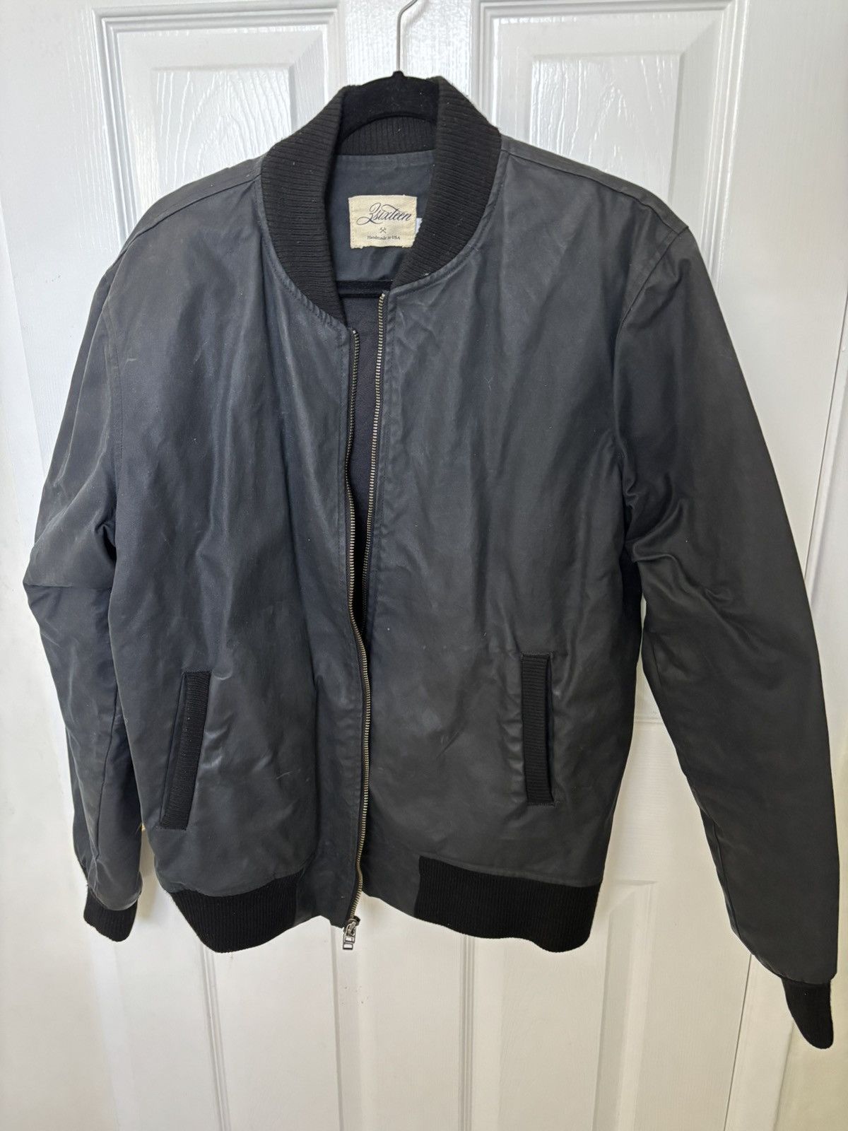 3sixteen 3sixteen Black Waxed Stadium Bomber Jacket Size US L / EU 52-54 / 3 - 1 Thumbnail