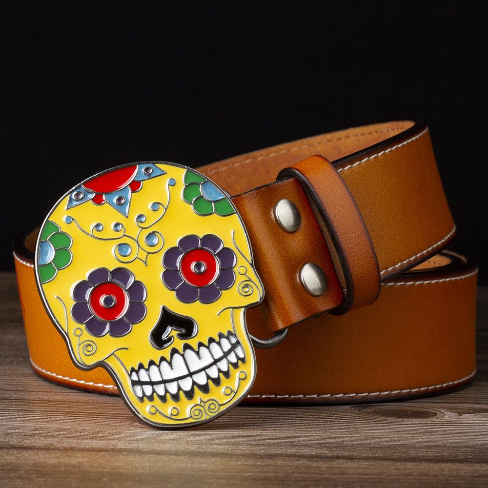 Designer Skull Rare Vintage Belt Riveted Belts Menswear Accessories Size ONE SIZE - 3 Thumbnail