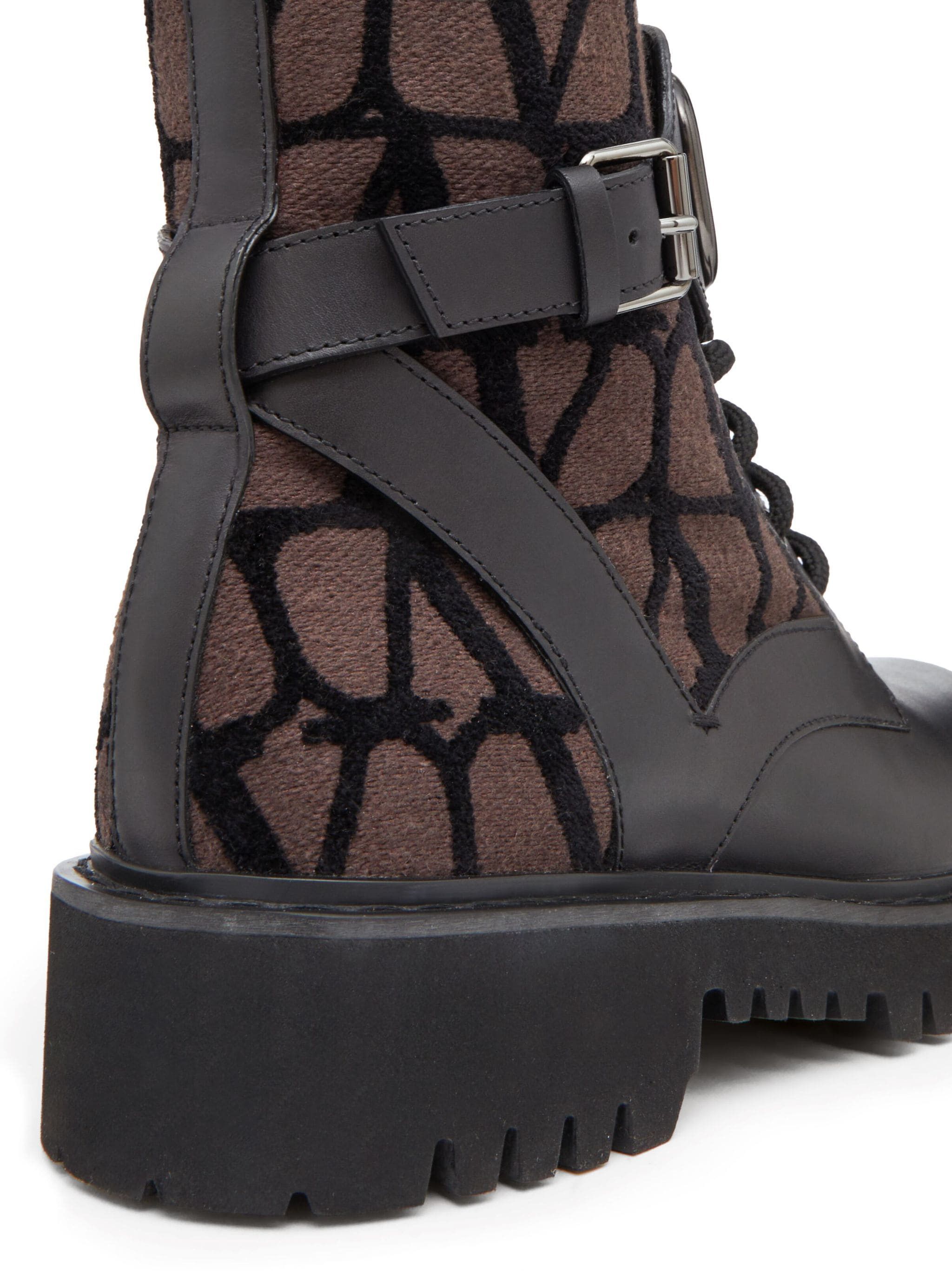 Valentino o1s22i1n0924 Leather Canvas Ankle Boots in Black Size US 6 / IT 36 - 5 Thumbnail