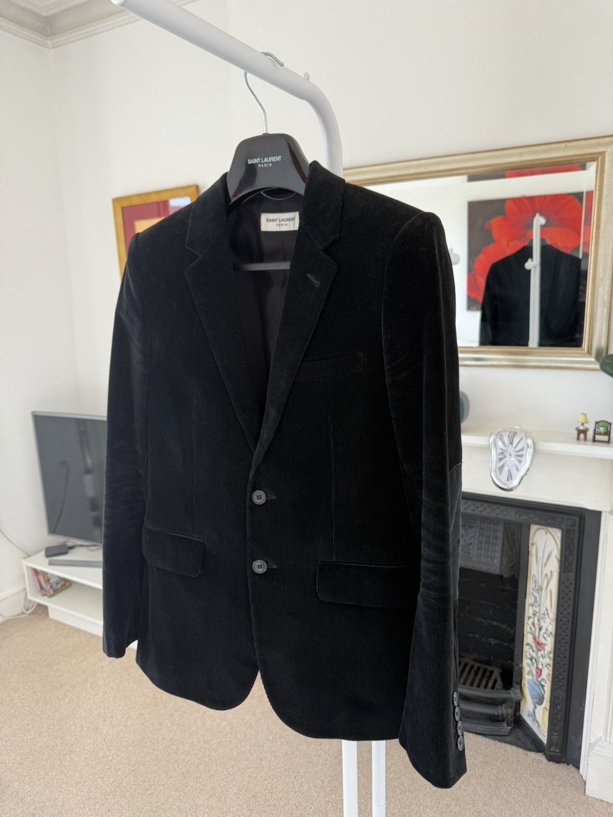 Hedi Slimane × Saint Laurent Paris Saint Laurent Corduroy Elbow Patch Blazer Size 46R - 1 Thumbnail