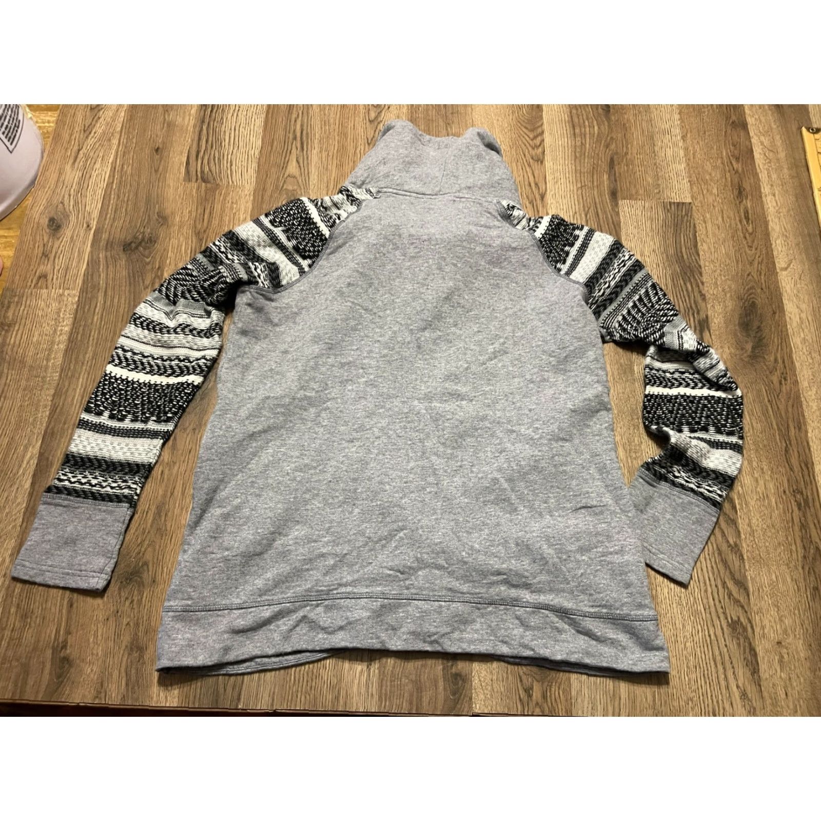 Vintage Maurices Shirt Women's Medium Turtleneck Long Sleeve Gray Black White Solid Casual Fall Spring Summer Modern Basic Regular Womens Size M / US 6-8 / IT 42-44 - 2 Thumbnail