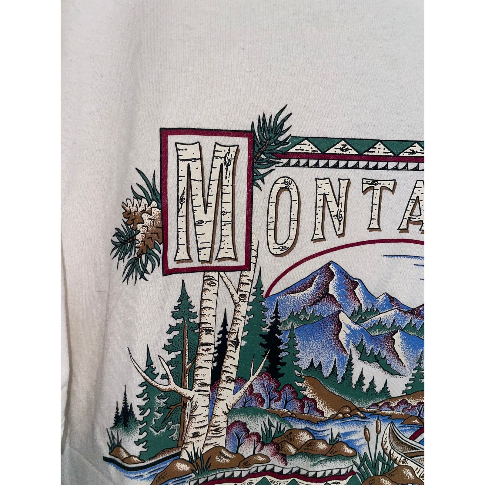 Vintage Vintage Montana Tee Signal Sport USA Nature Ringer L 90s Size US L / EU 52-54 / 3 - 2 Thumbnail