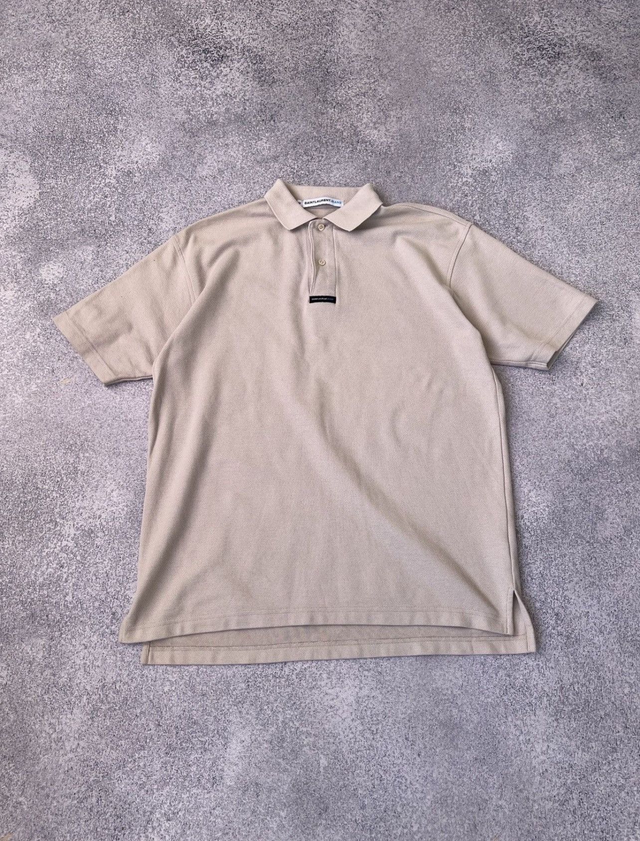 Yves Saint Laurent Vintage Saint Laurent Jeans Beige Polo Top Classic Logo Size US M / EU 48-50 / 2 - 1 Thumbnail