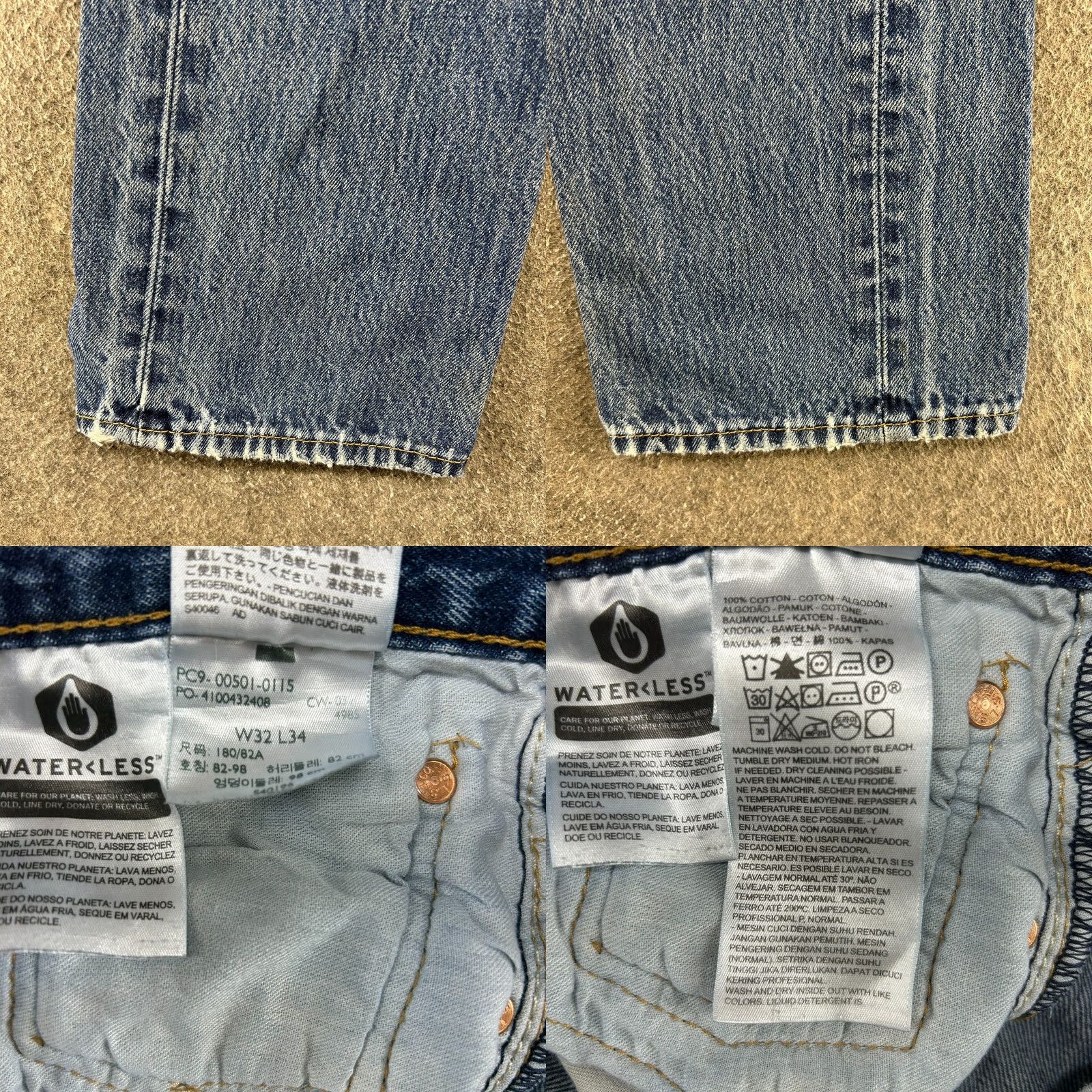 Levi's Levi's 501 Jeans Mens 32x34 Blue Straight Regular Medium Distressed 5-Pocket Denim Regular Fit Button Fly Jeans Mens Women? Size US 32 / EU 48 - 9 Thumbnail
