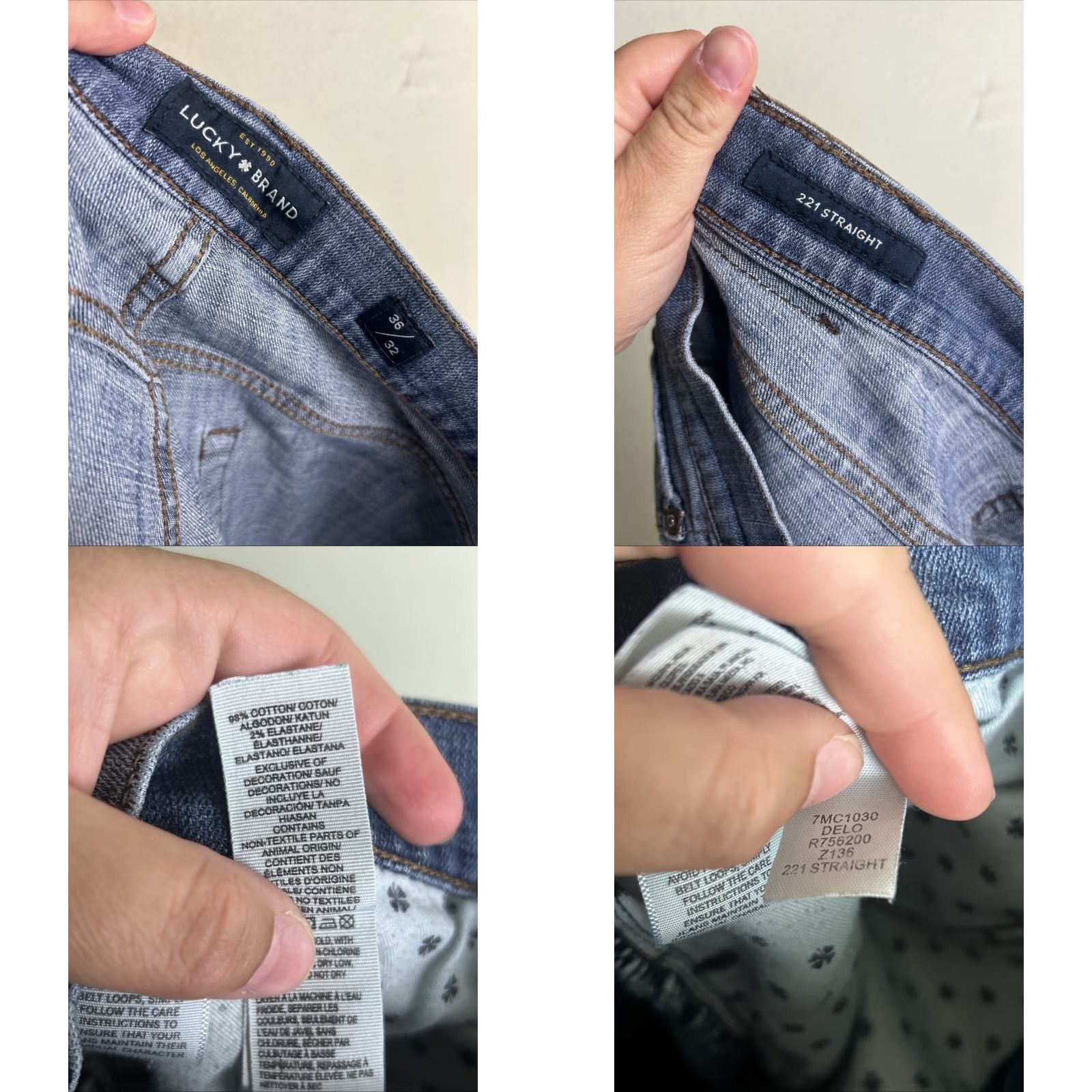 Lucky Brand Lucky Brand 221 Jeans Straight Medium Wash Men 36x32 Blue Size US 36 / EU 52 - 10 Thumbnail