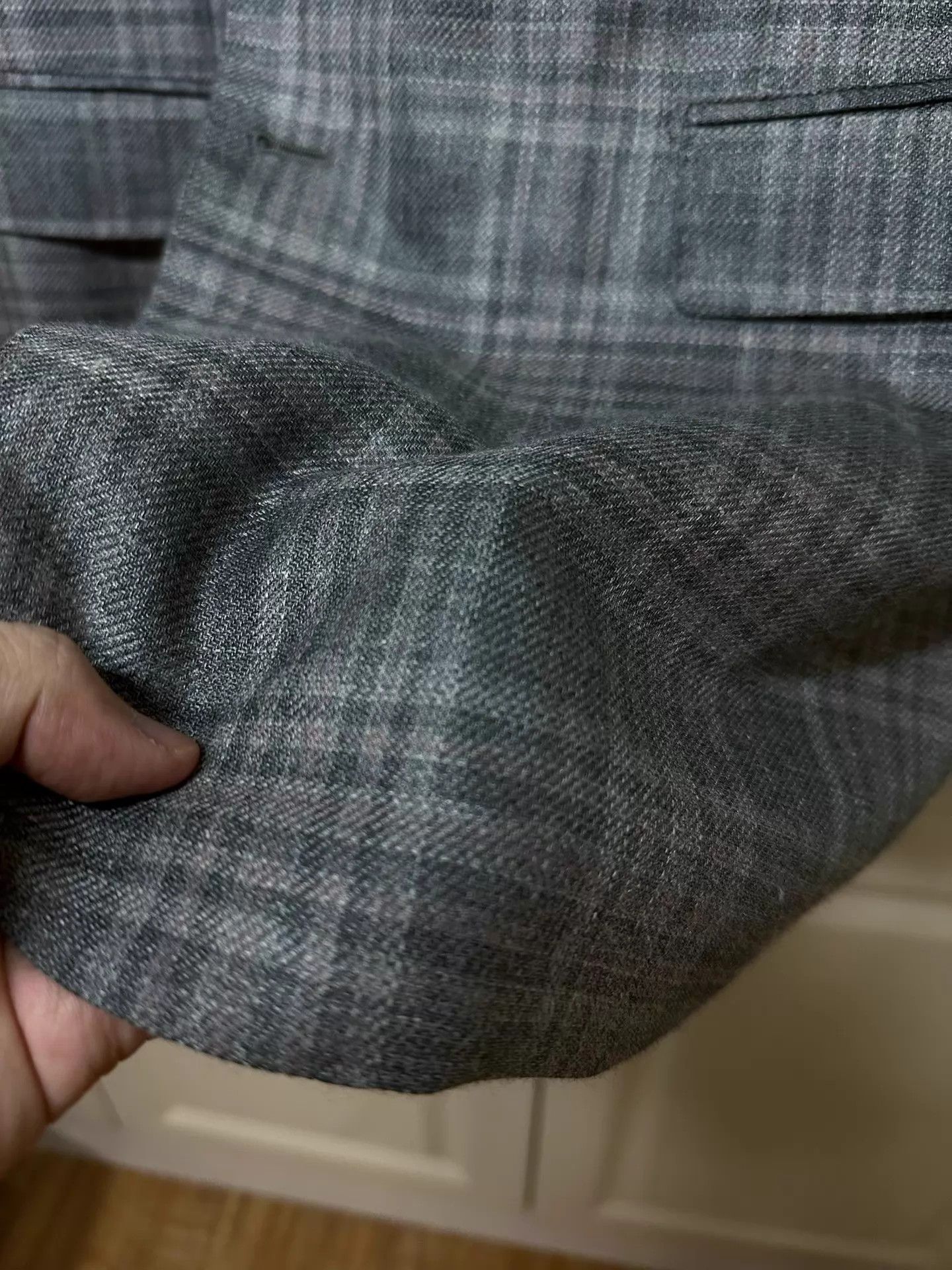 Ermenegildo Zegna Zegna Cashmere (Silk/Linen) GrayBlue Check Blazer 58 Size US XXL / EU 58 / 5 - 5 Thumbnail